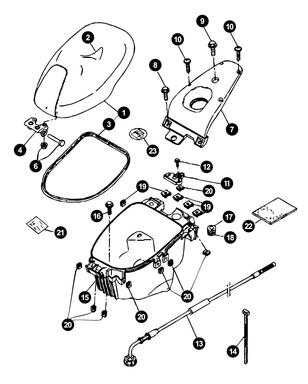 Image of Yamaha Aerox bis '13 Ersatzteile Helmfach / Sitzbank
