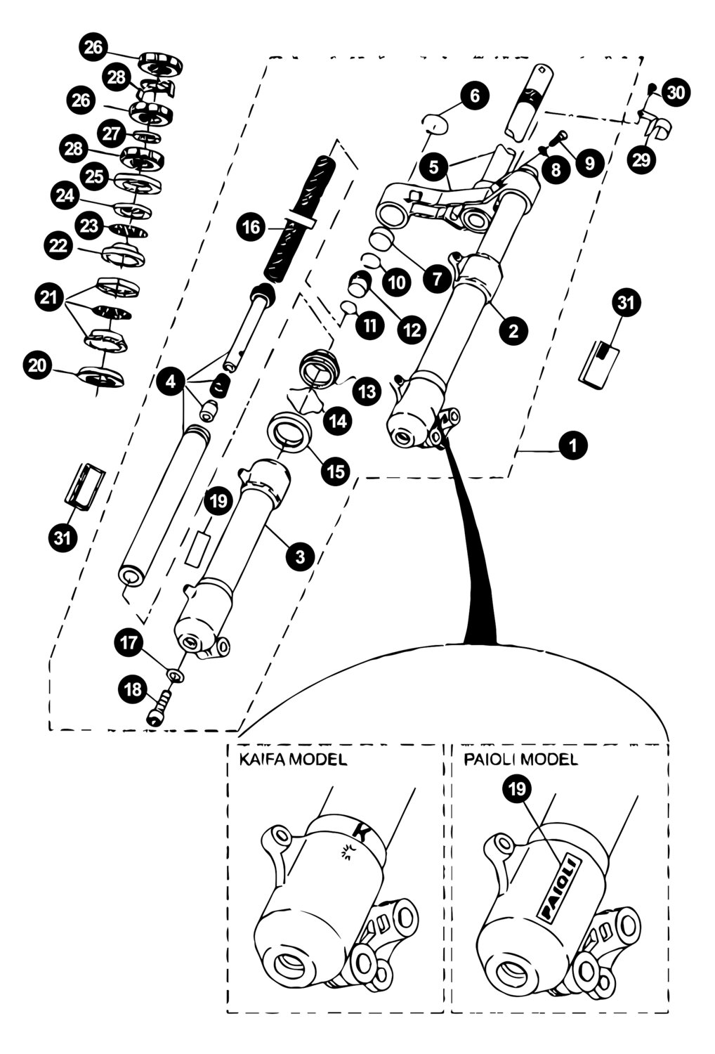 Image of Yamaha Aerox bis '13 Ersatzteile Gabel