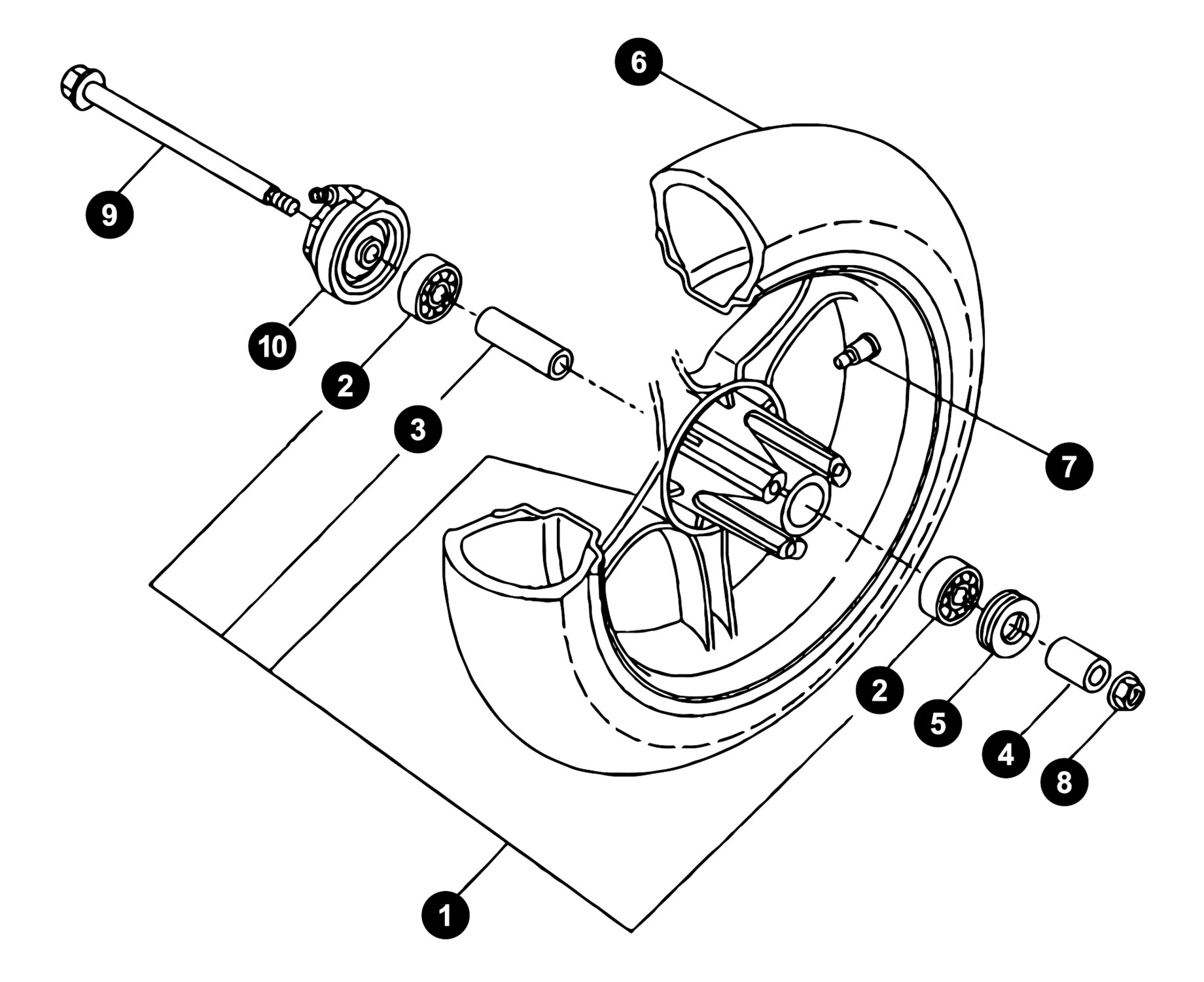Image of Yamaha Aerox bis '13 Ersatzteile Vorderrad / Tachoantrieb