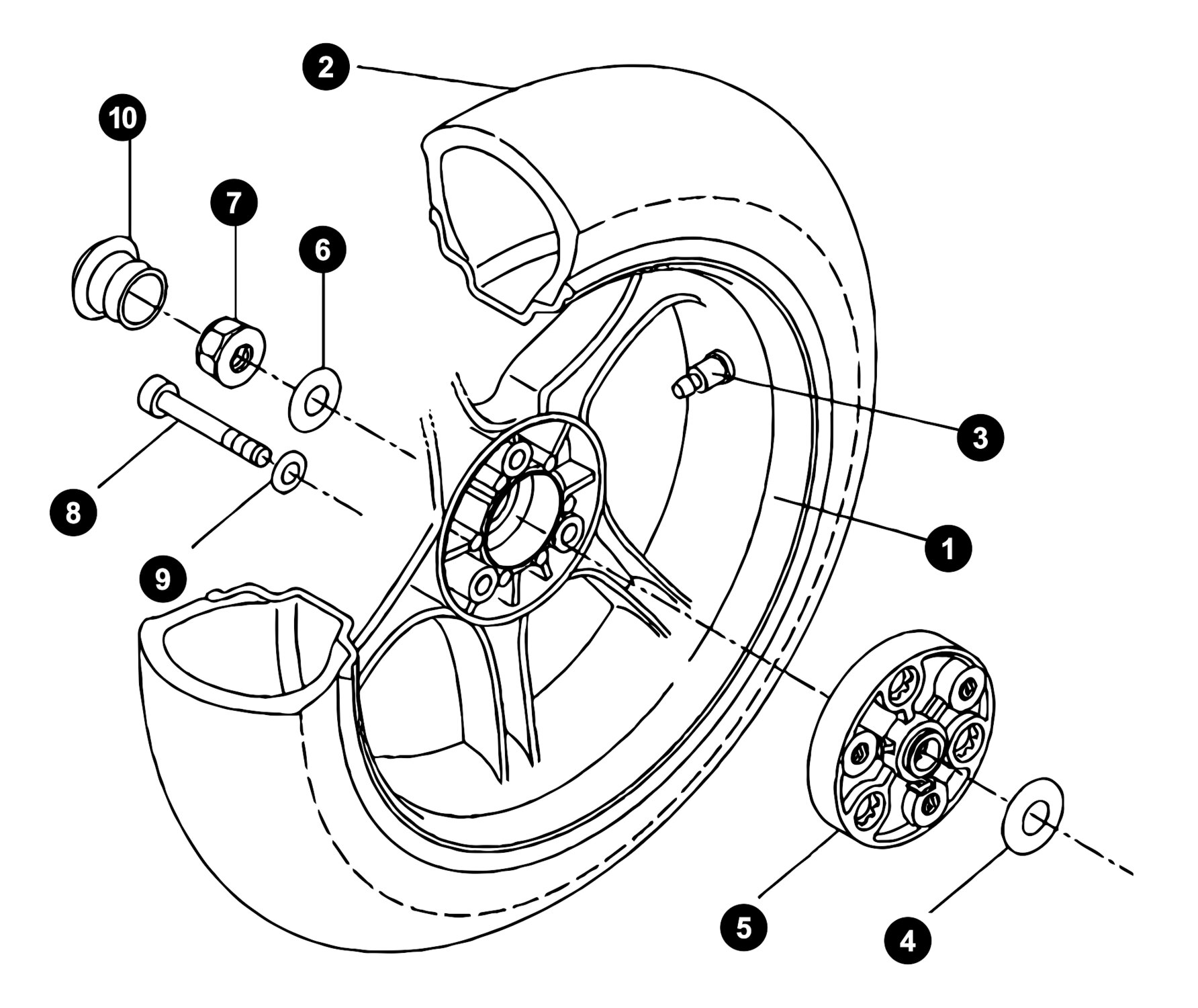 Image of Yamaha Aerox bis '13 Ersatzteile Hinterrad
