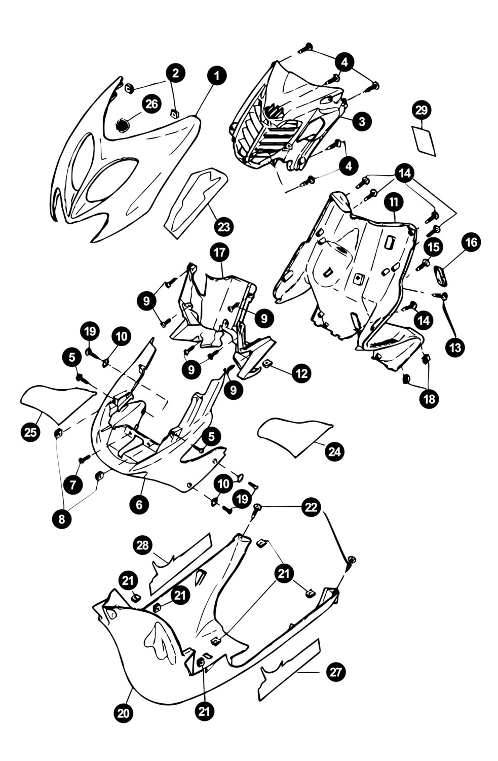 Image of Yamaha Aerox bis '13 Ersatzteile Frontverkleidung / Beinschild