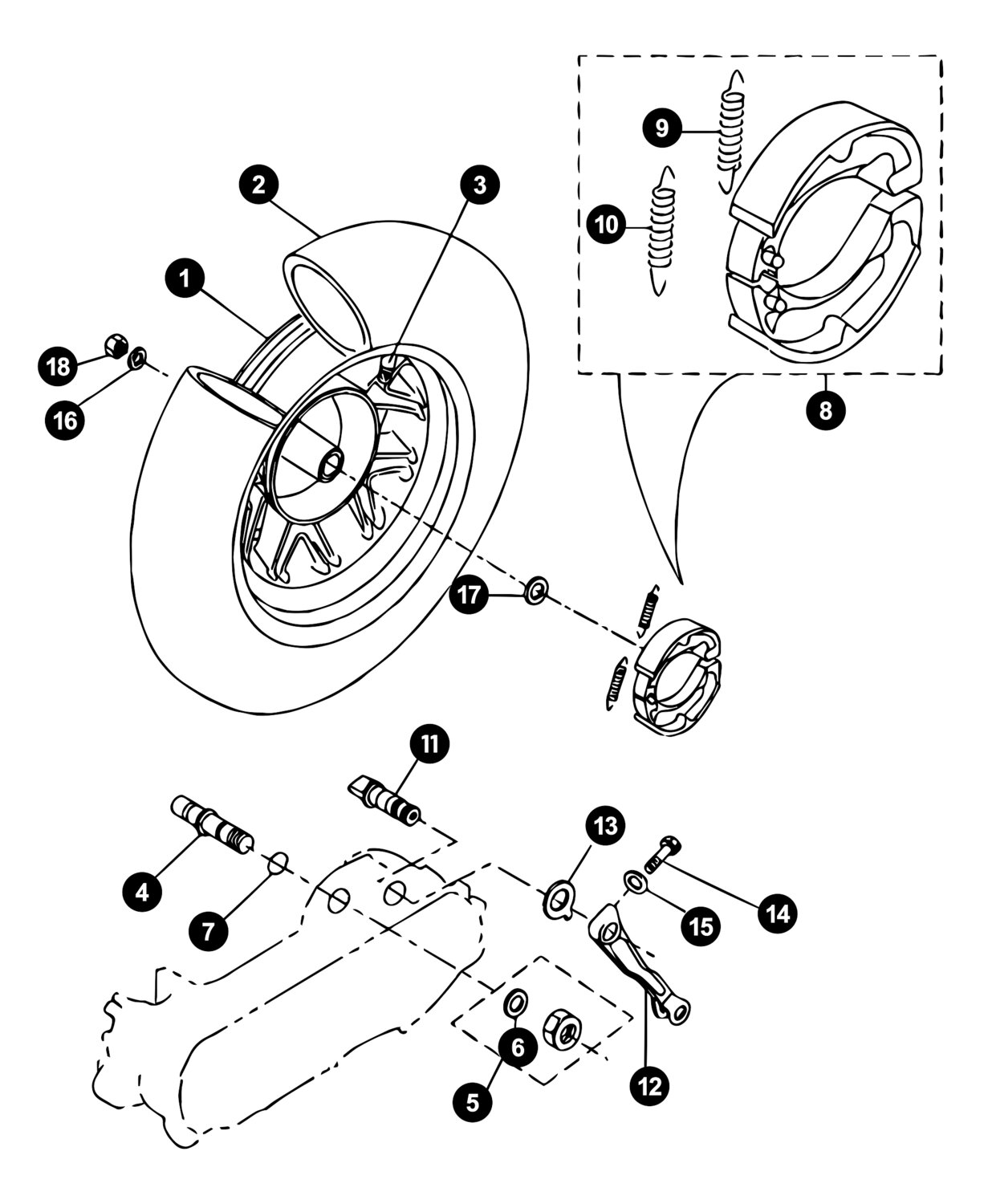 Image of Yamaha BWs Ersatzteile Hinterrad / Bremse