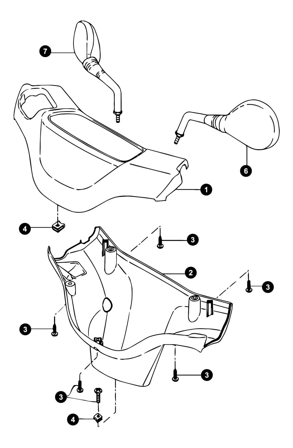 Image of Yamaha BWs Ersatzteile Lenkerverkleidung / Spiegel