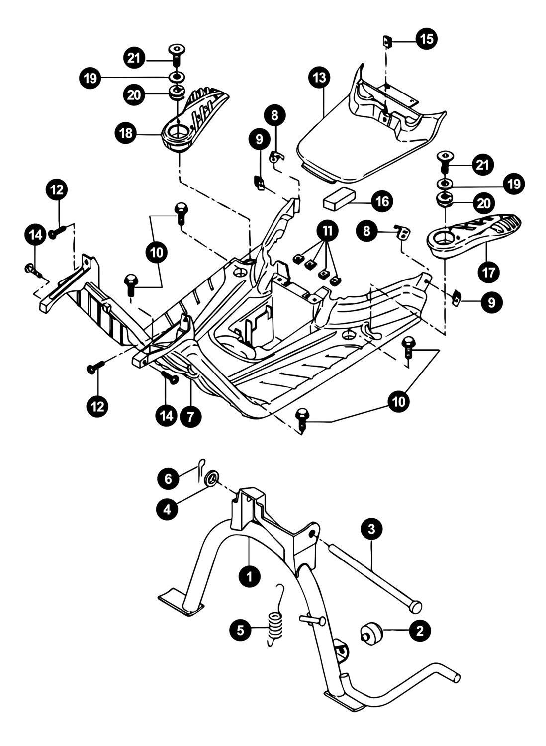 Image of Yamaha BWs Ersatzteile Trittbrett / Hauptständer