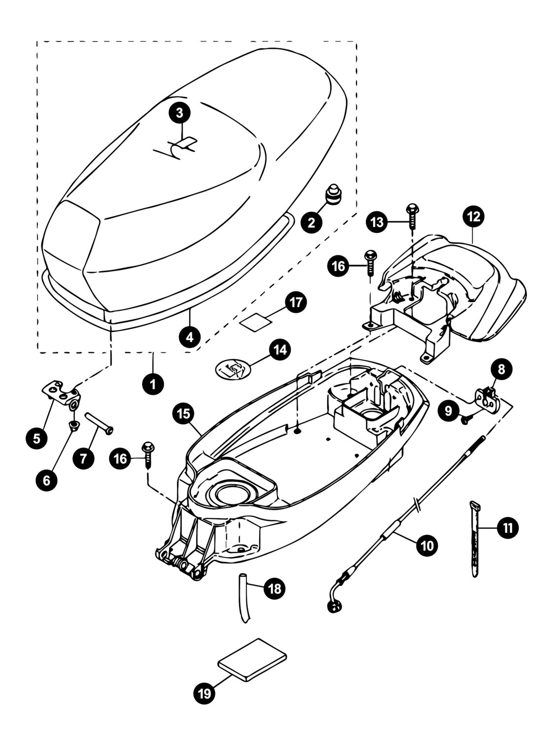 Image of Yamaha BWs Ersatzteile Helmfach / Sitzbank