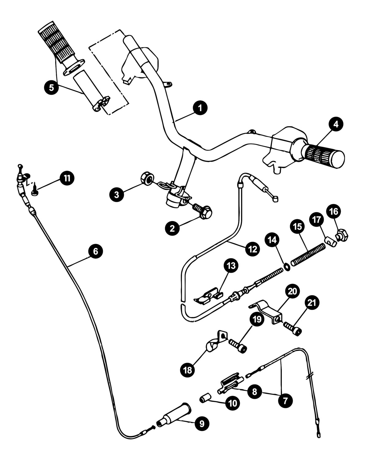 Image of Yamaha BWs Ersatzteile Lenker / Seilzüge