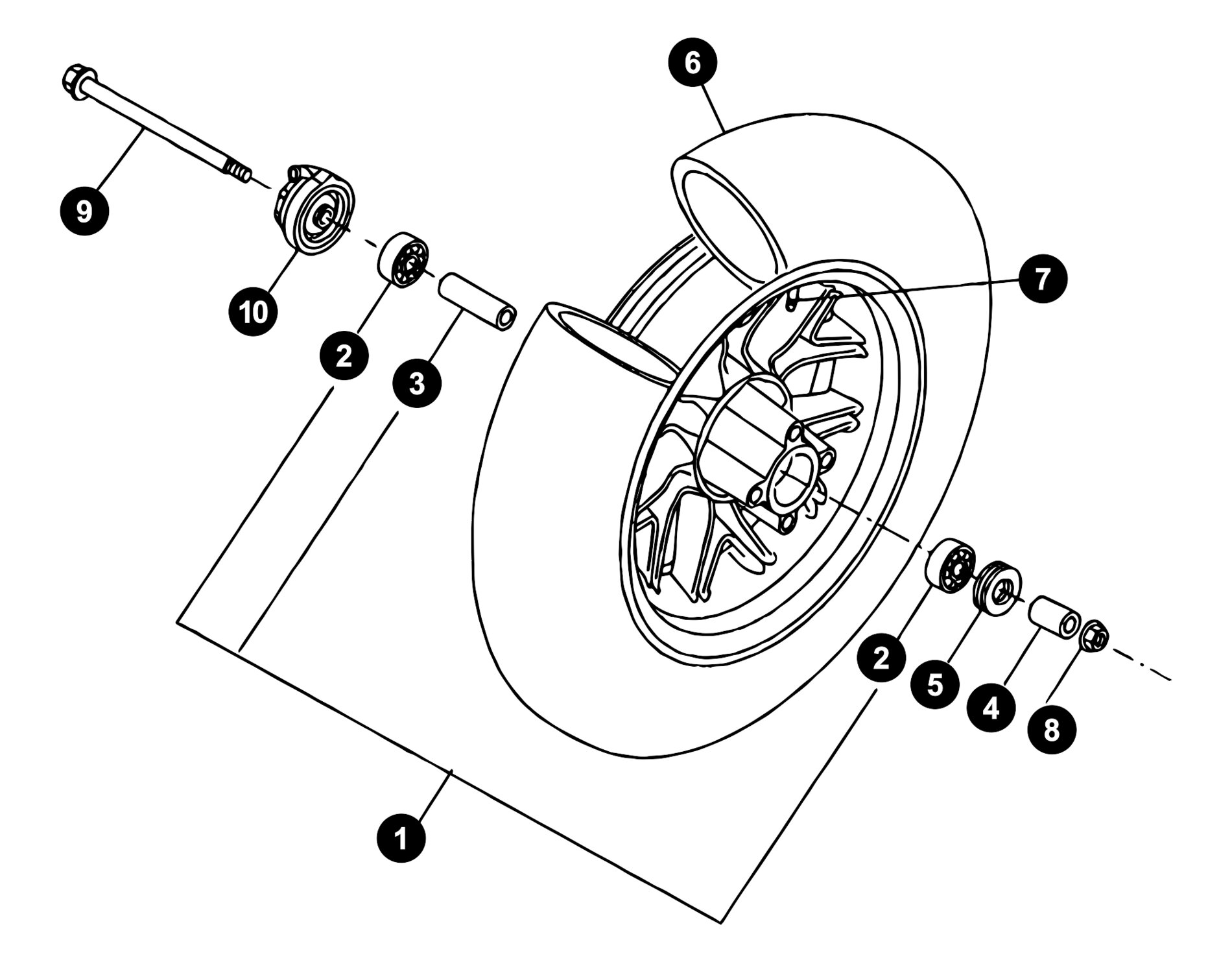 Image of Yamaha BWs Ersatzteile Vorderrad / Tachoantrieb