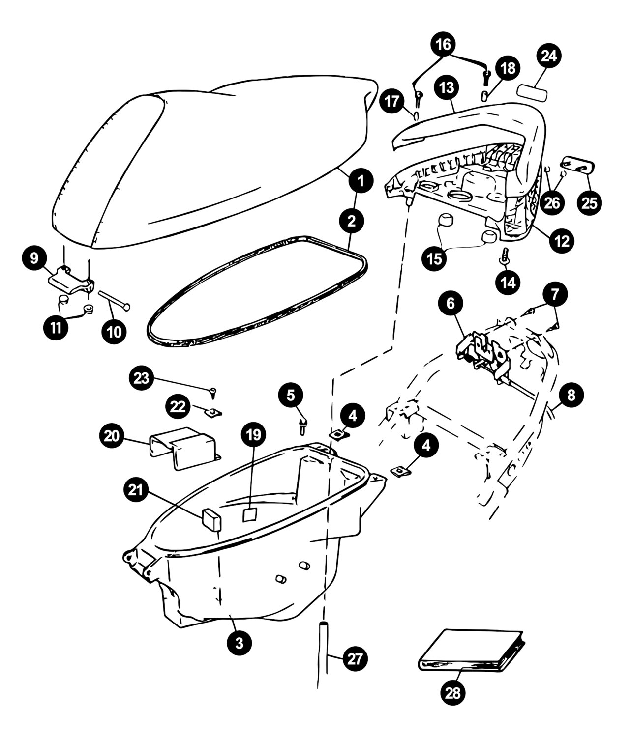 Image of Yamaha Jog Ersatzteile Helmfach / Sitzbank