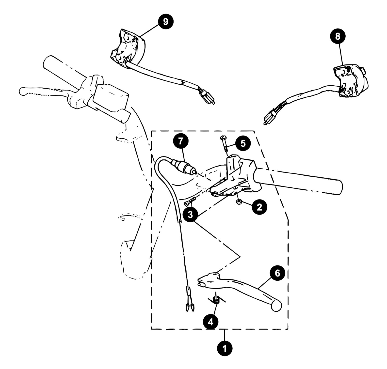 Image of Yamaha Jog Ersatzteile Schalter / Bremshebel hinten