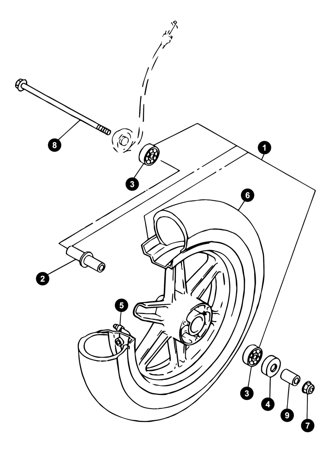 Image of Yamaha Jog Ersatzteile Vorderrad / Tachoantrieb