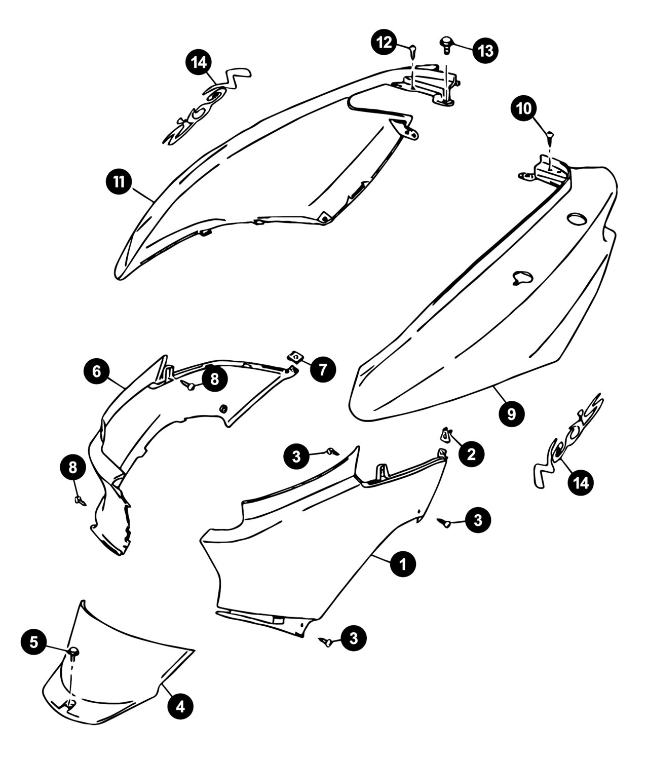 Image of Yamaha Neos ab '08 Ersatzteile Seitenverkleidung