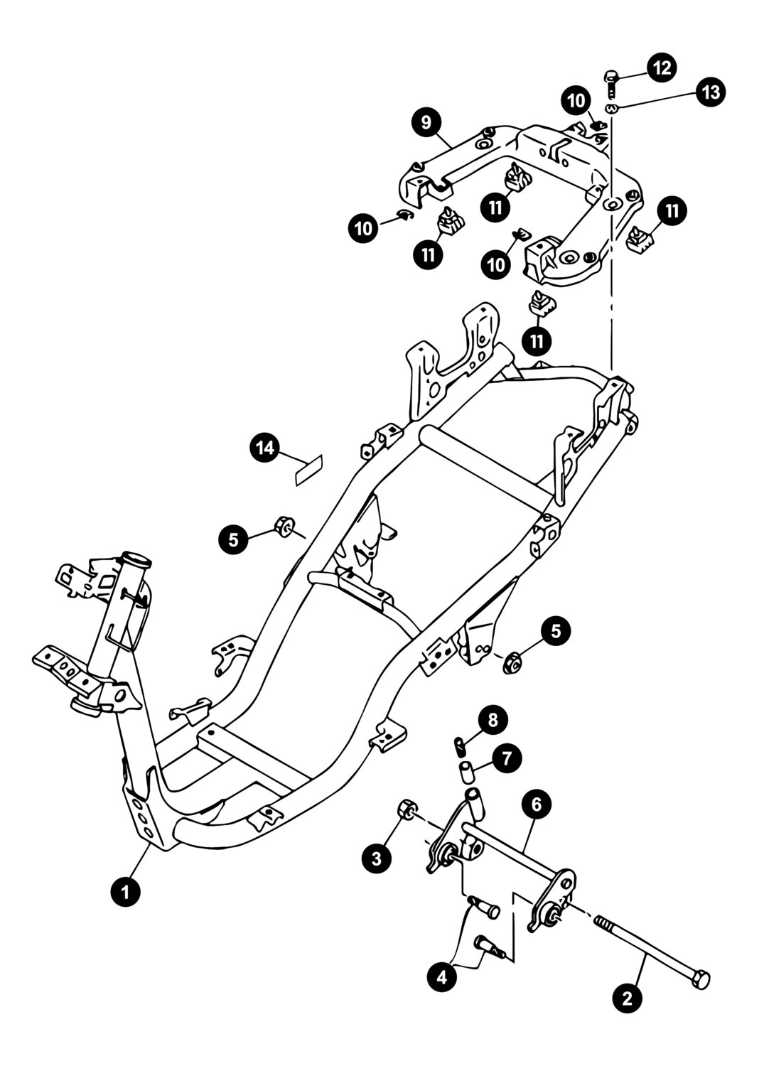 Image of Yamaha Neos ab '08 Ersatzteile Rahmen