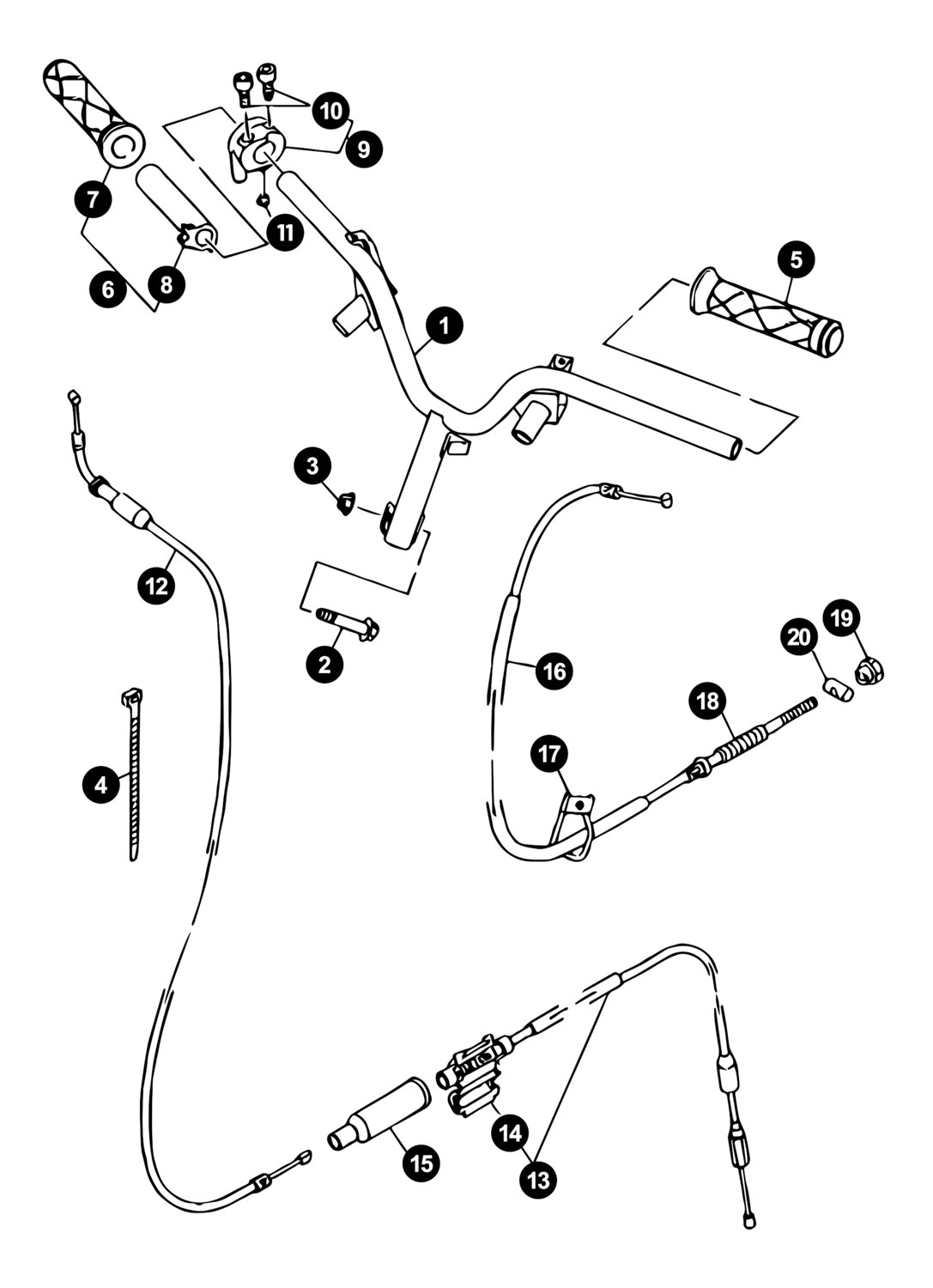 Image of Yamaha Neos ab '08 Ersatzteile Lenker / Seilzüge 2-Takt