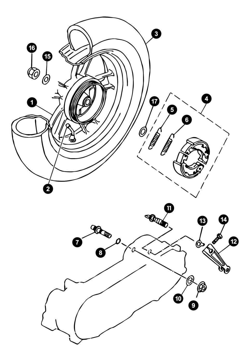 Image of Yamaha Neos ab '08 Ersatzteile Hinterrad / Bremse