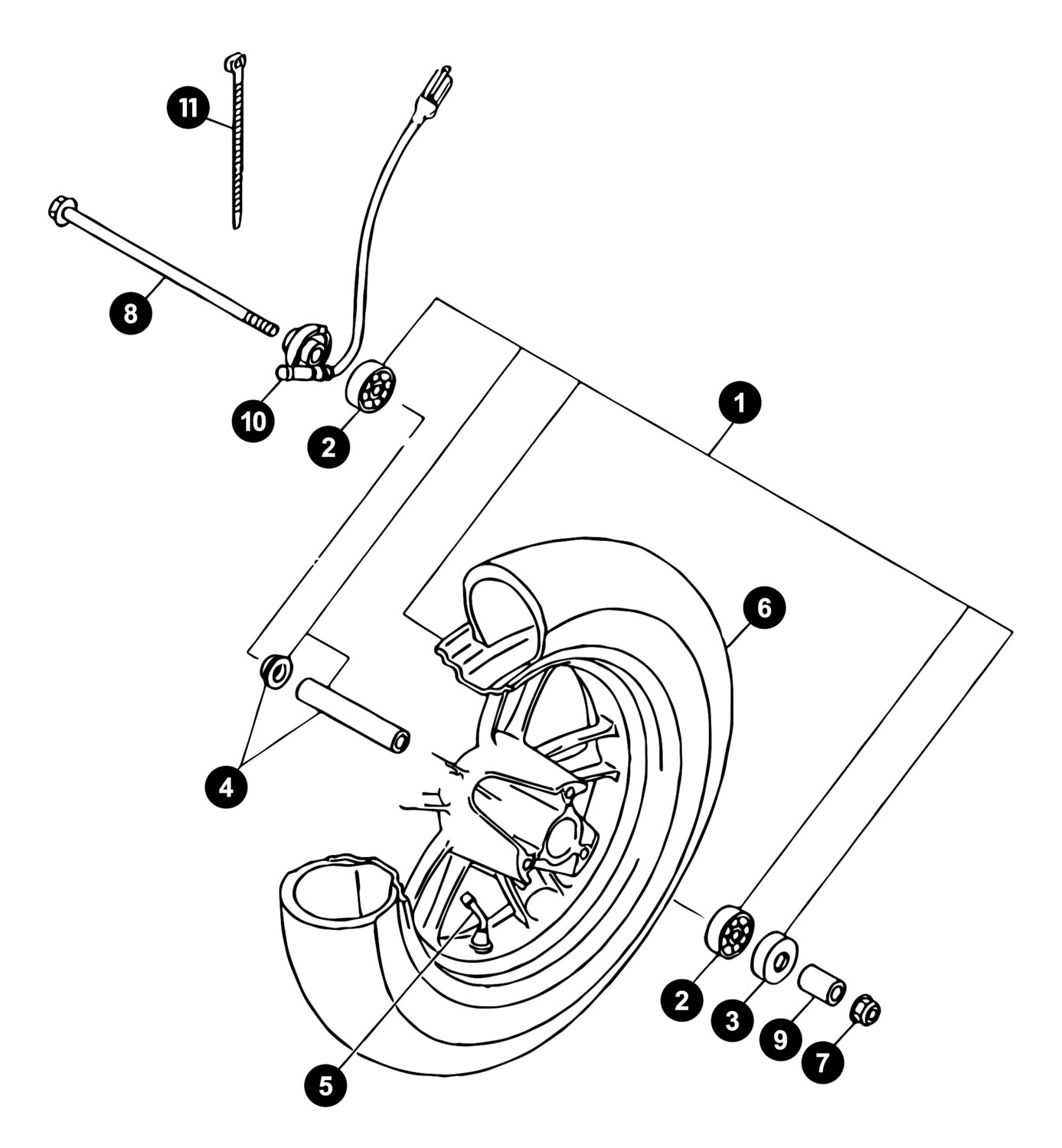 Image of Yamaha Neos ab '08 Ersatzteile Vorderrad / Tachoantrieb