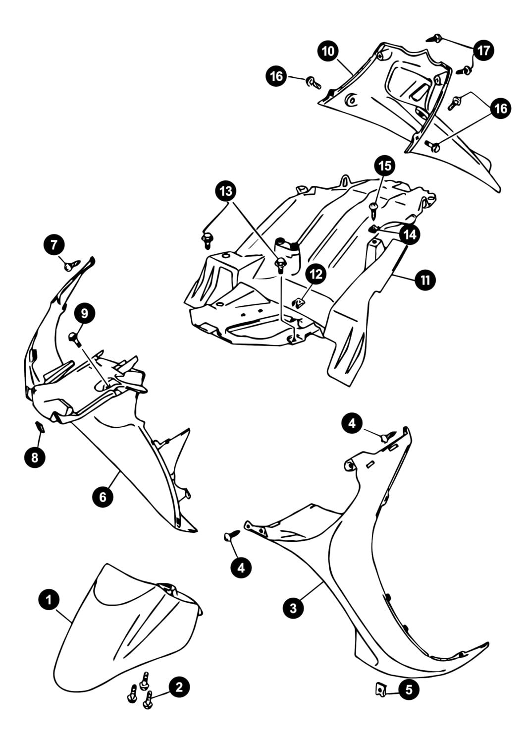 Image of Yamaha Neos ab '08 Ersatzteile Frontverkleidung 2 / Schutzblech