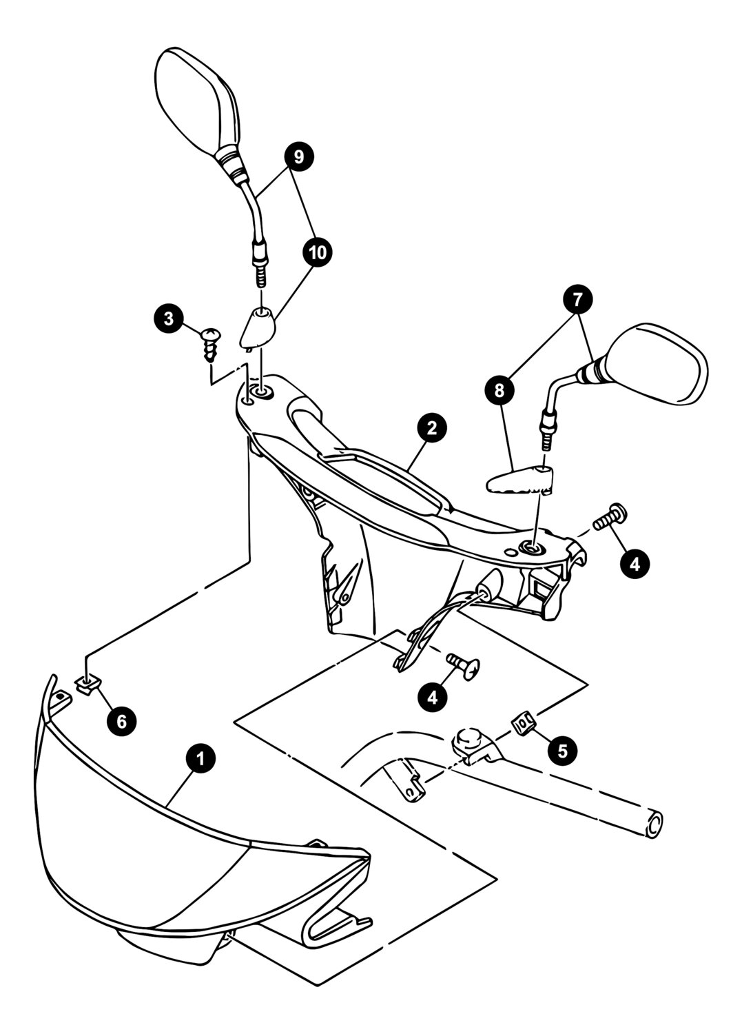 Image of Yamaha Neos bis '08 Ersatzteile Lenkerverkleidung / Spiegel