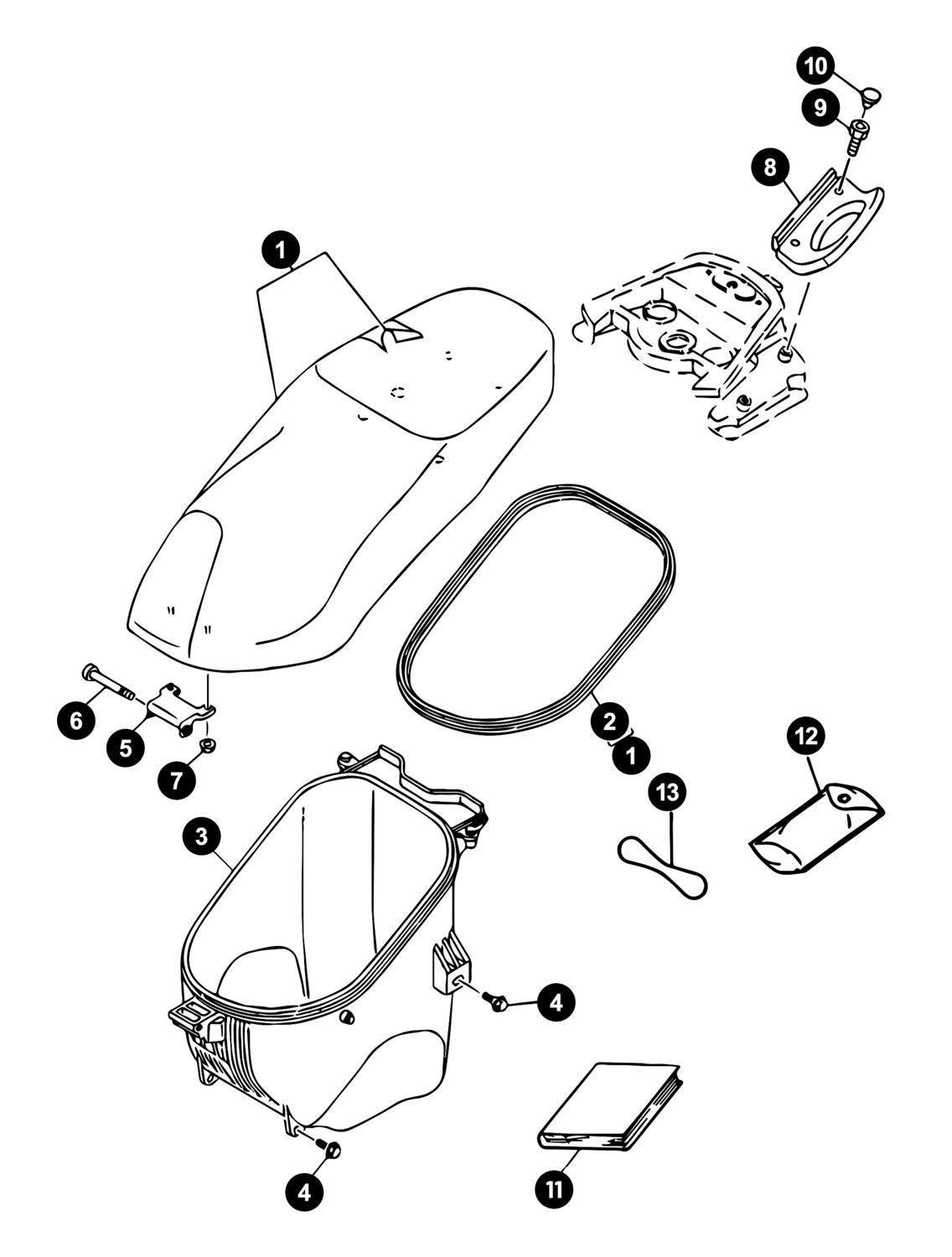 Image of Yamaha Neos bis '08 Ersatzteile Helmfach / Sitzbank