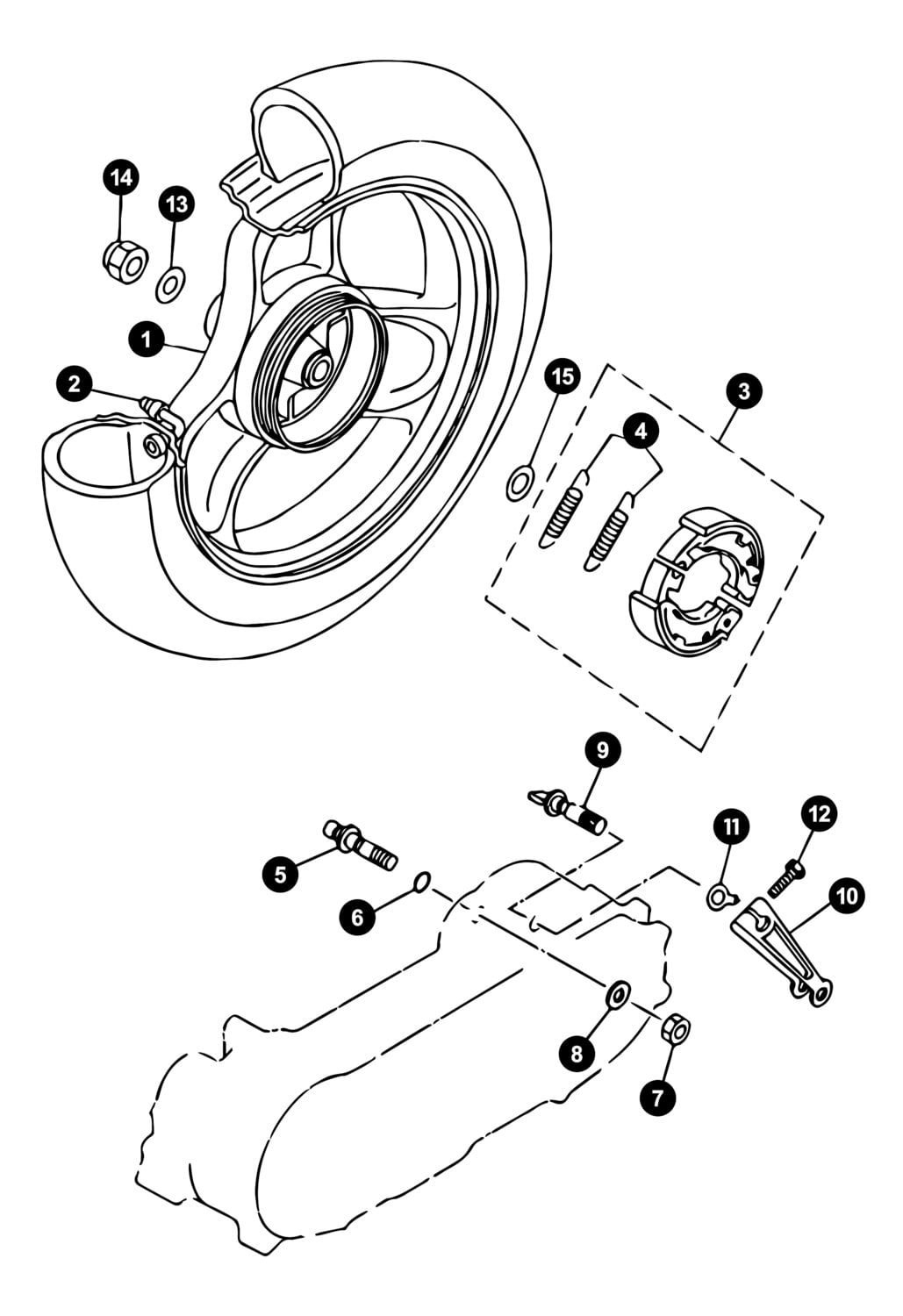 Image of Yamaha Neos bis '08 Ersatzteile Hinterrad / Bremse