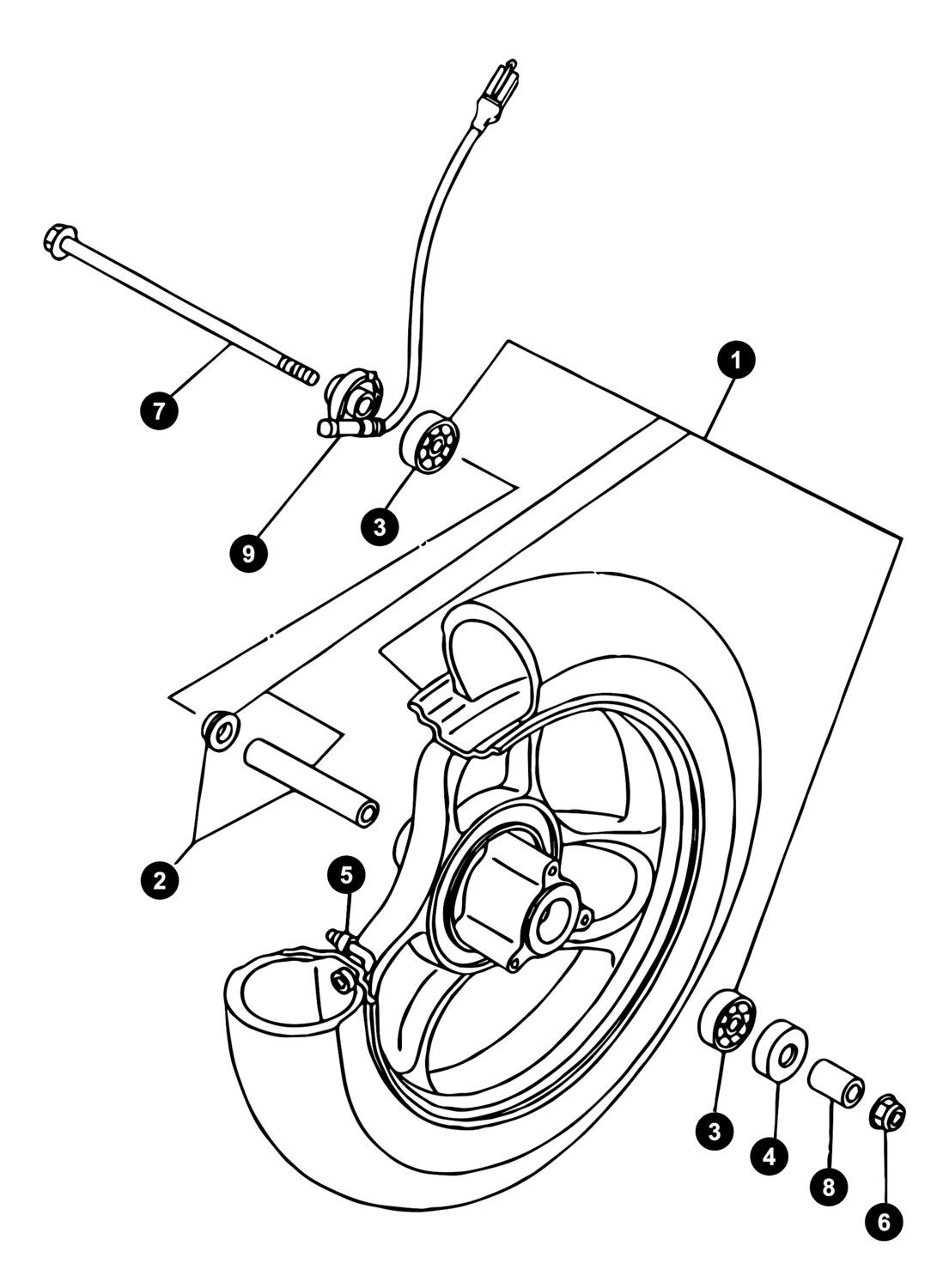 Image of Yamaha Neos bis '08 Ersatzteile Vorderrad / Tachoantrieb