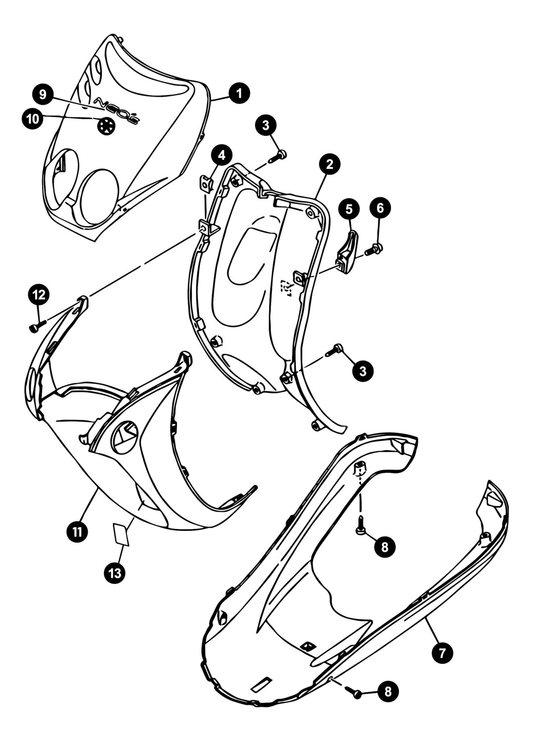 Image of Yamaha Neos bis '08 Ersatzteile Frontverkleidung / Beinschild