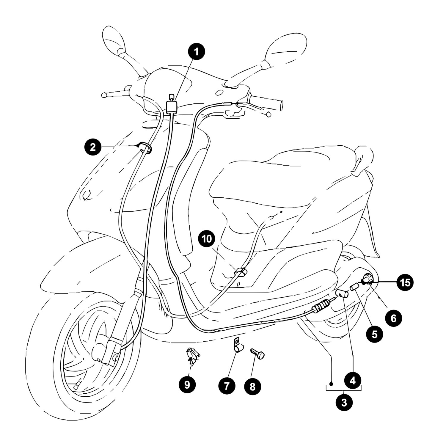 Image of Piaggio Fly '12 - '15 Ersatzteile Seilzüge