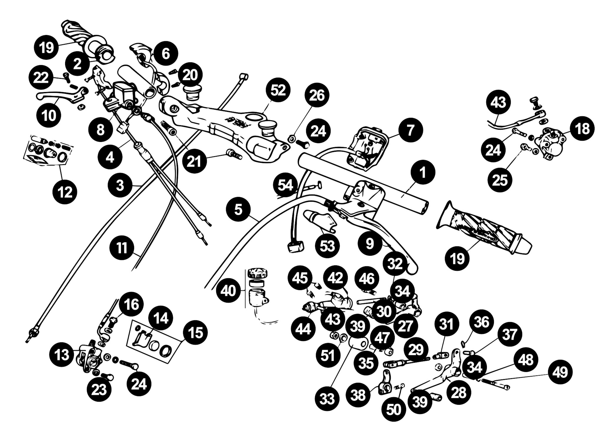 Image of Rieju RS1 Ersatzteile Lenker / Seilzüge / Bremse