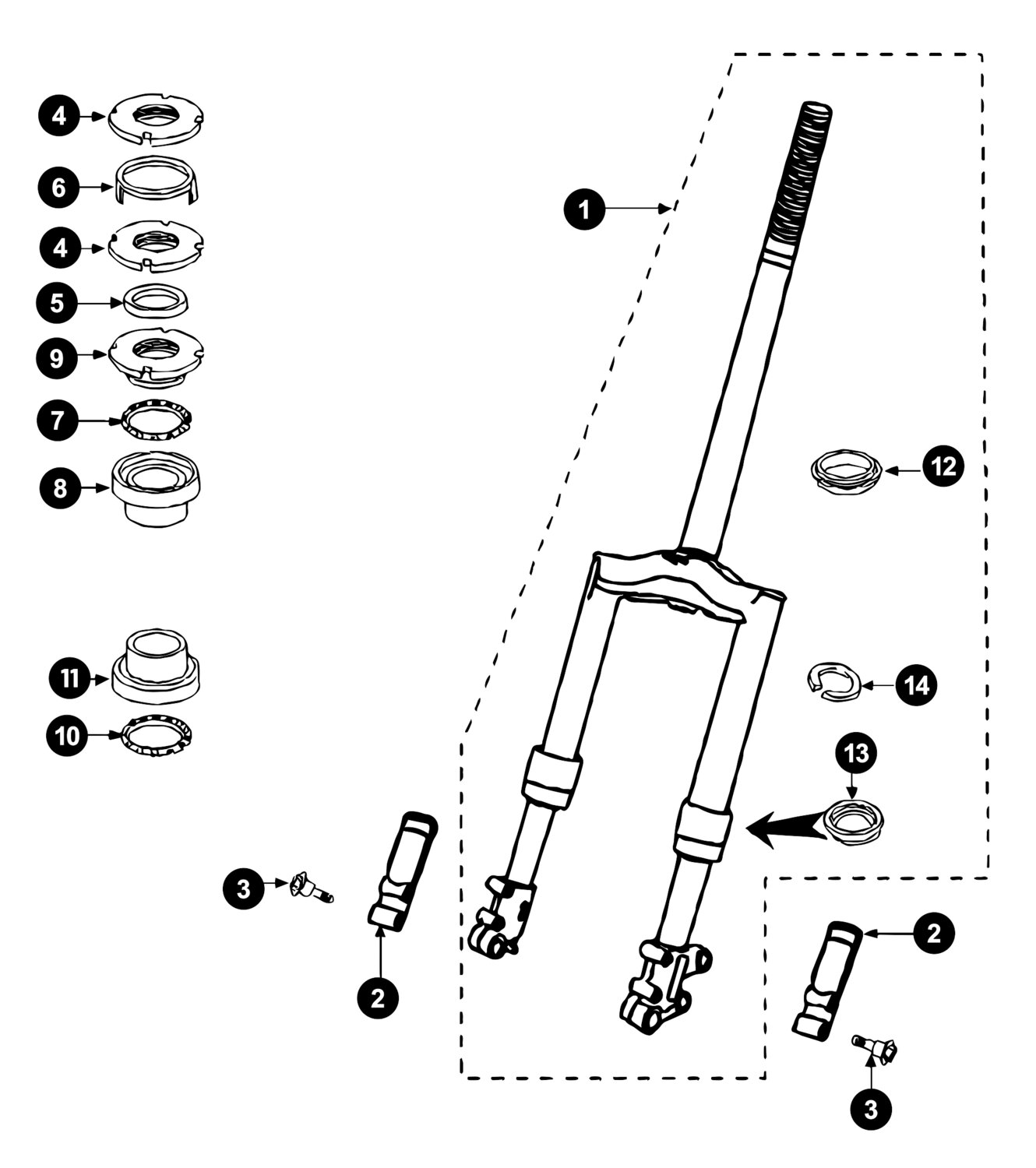 Image of Peugeot Vivacity Ersatzteile Gabel