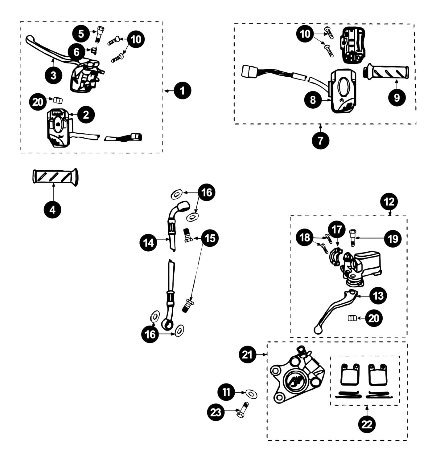 Image of Peugeot Vivacity Ersatzteile Hebel / Schalter / Bremse