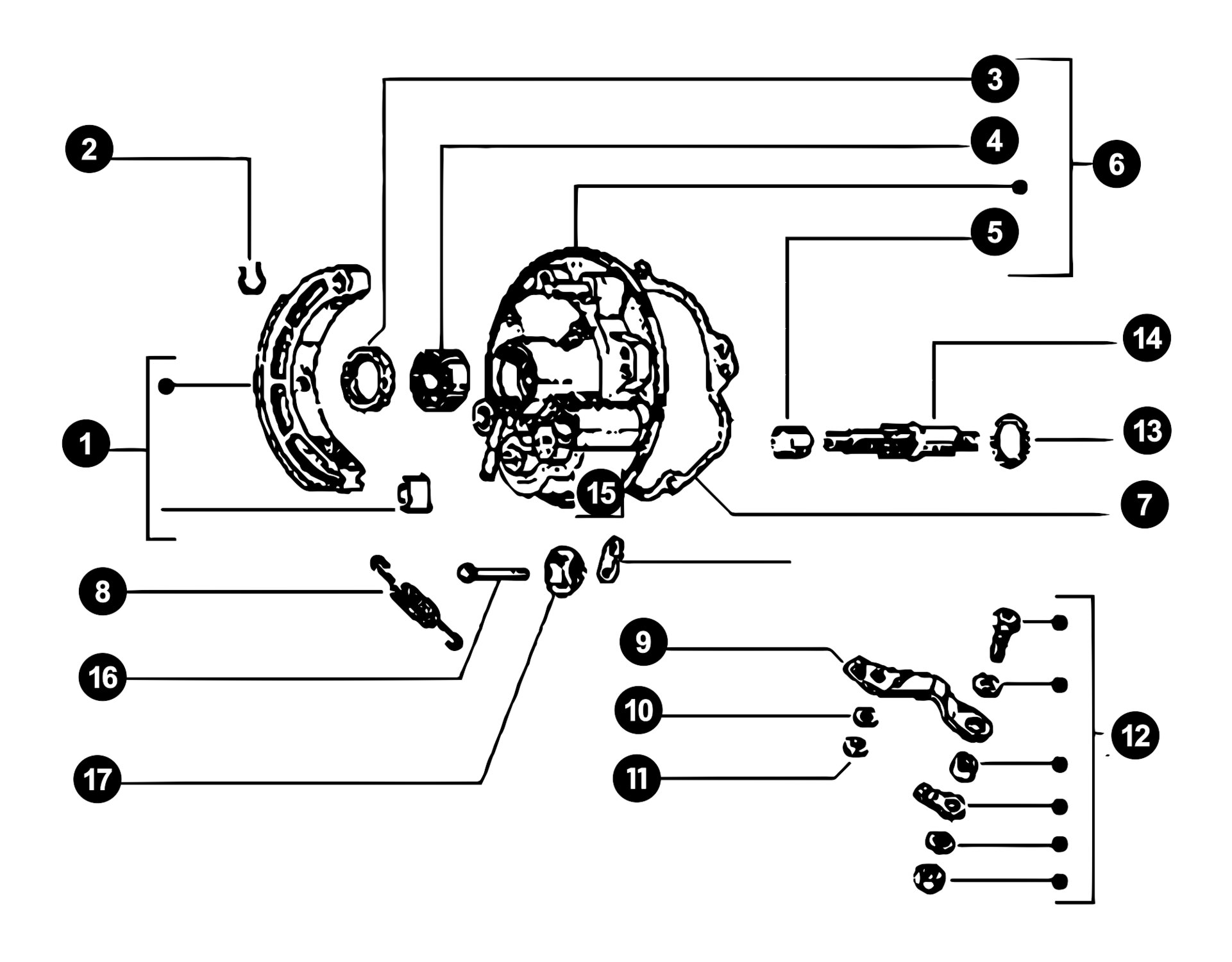 Image of Piaggio / Vespa Ciao Ersatzteile Hinterbremse