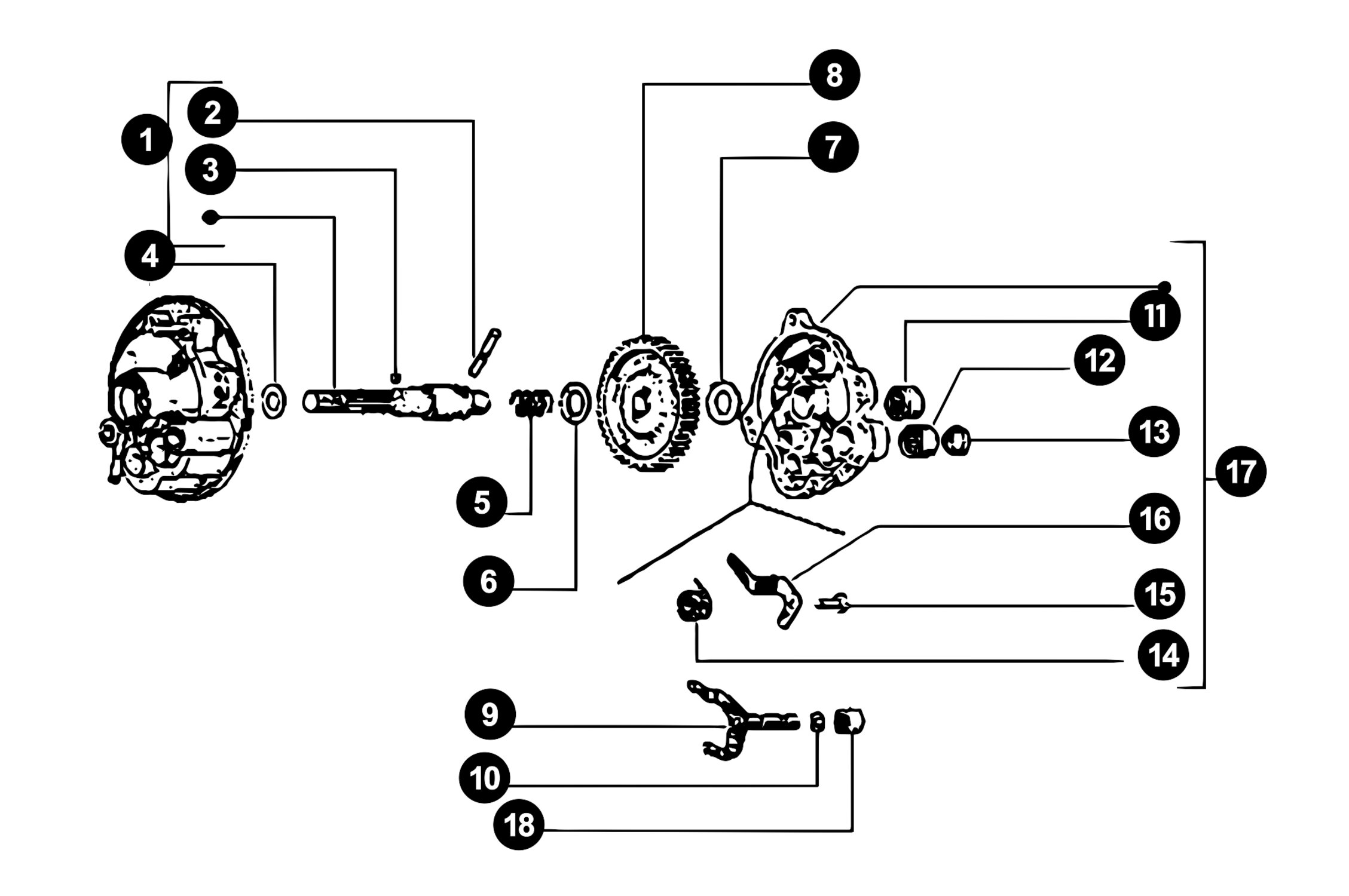 Image of Piaggio / Vespa Ciao Ersatzteile Getriebe