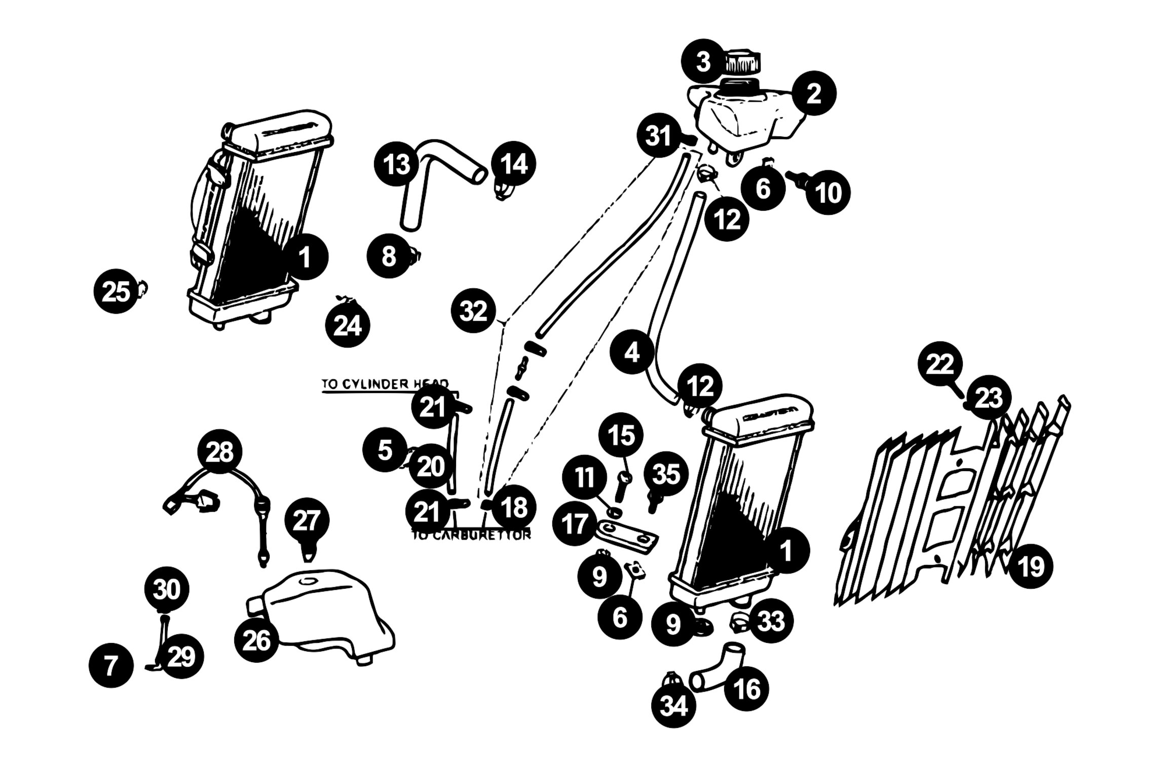 Image of Derbi Senda Ersatzteile Kühlsystem X-RACE / X-TREME / DRD