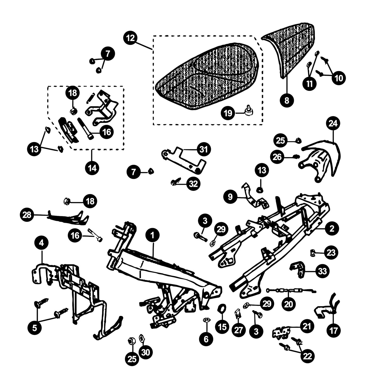 Image of Peugeot Jetforce Ersatzteile Rahmen / Sitzbank