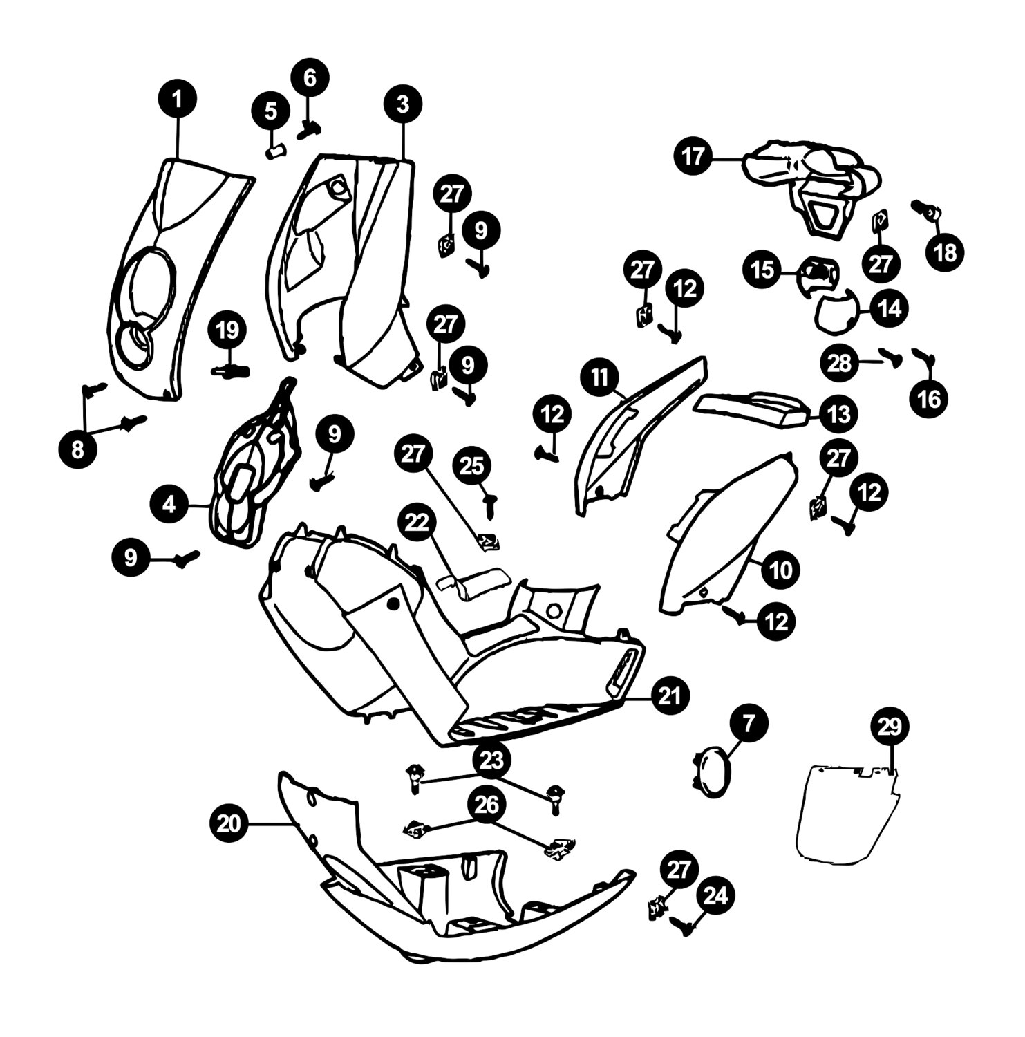 Image of Peugeot Ludix Pro Ersatzteile Verkleidung