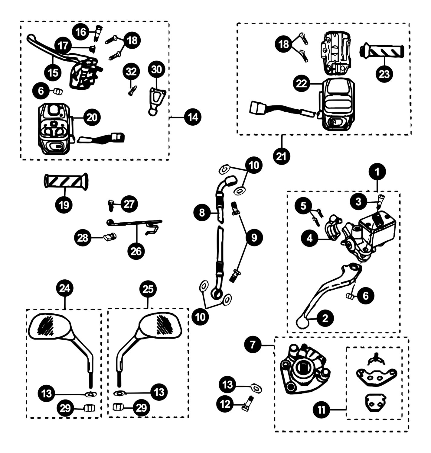 Image of Peugeot Ludix Pro Ersatzteile Lenkerarmaturen