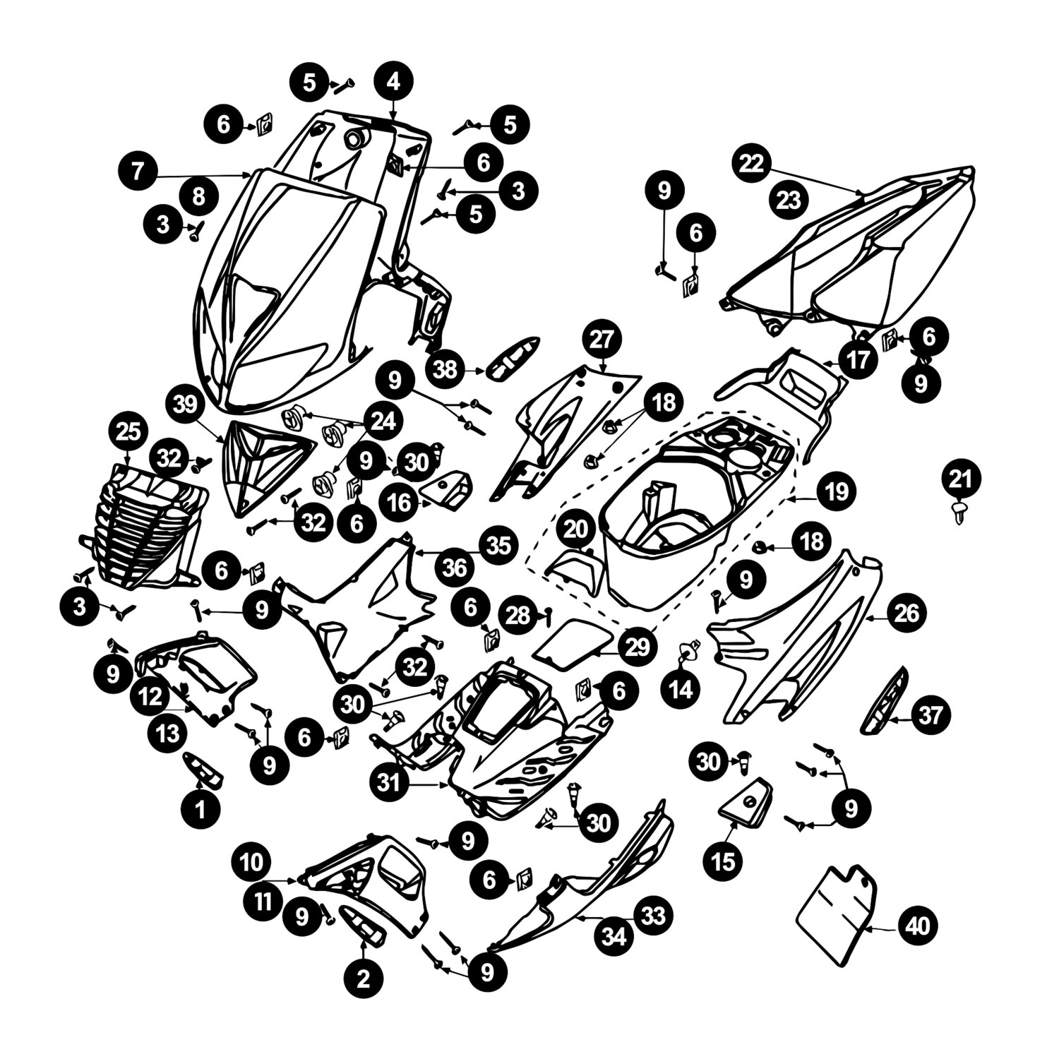 Image of Peugeot Speedfight 2 Ersatzteile Verkleidung