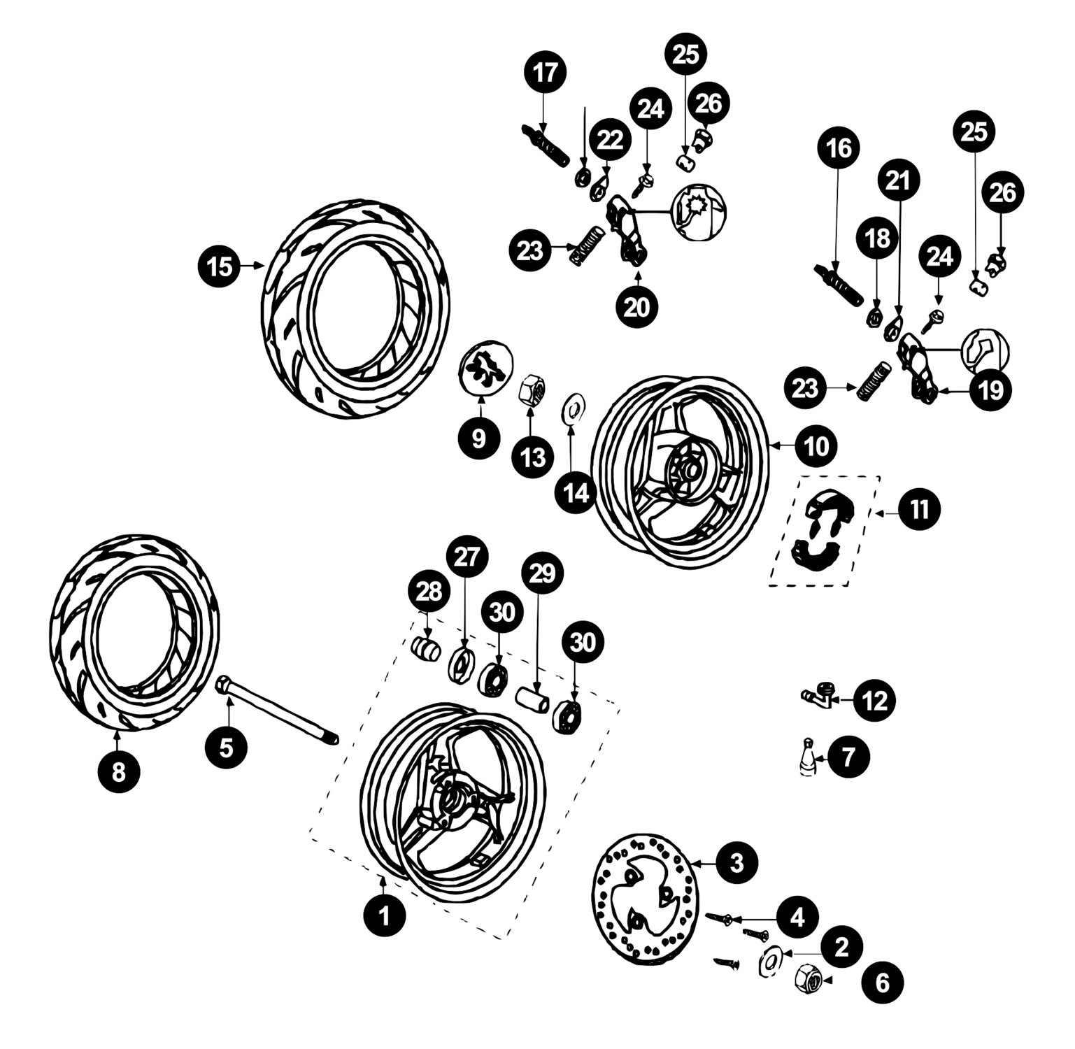 Image of Peugeot Vivacity Ersatzteile Räder / Bremsen