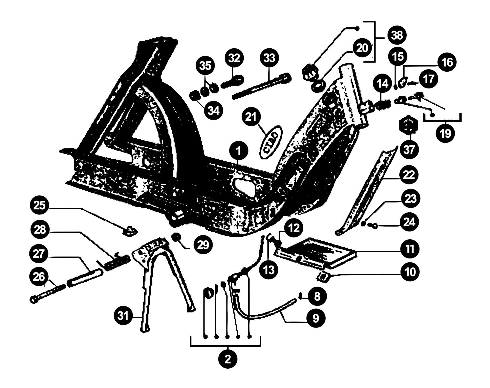 Image of Piaggio / Vespa Ciao Ersatzteile Rahmen / Ständer