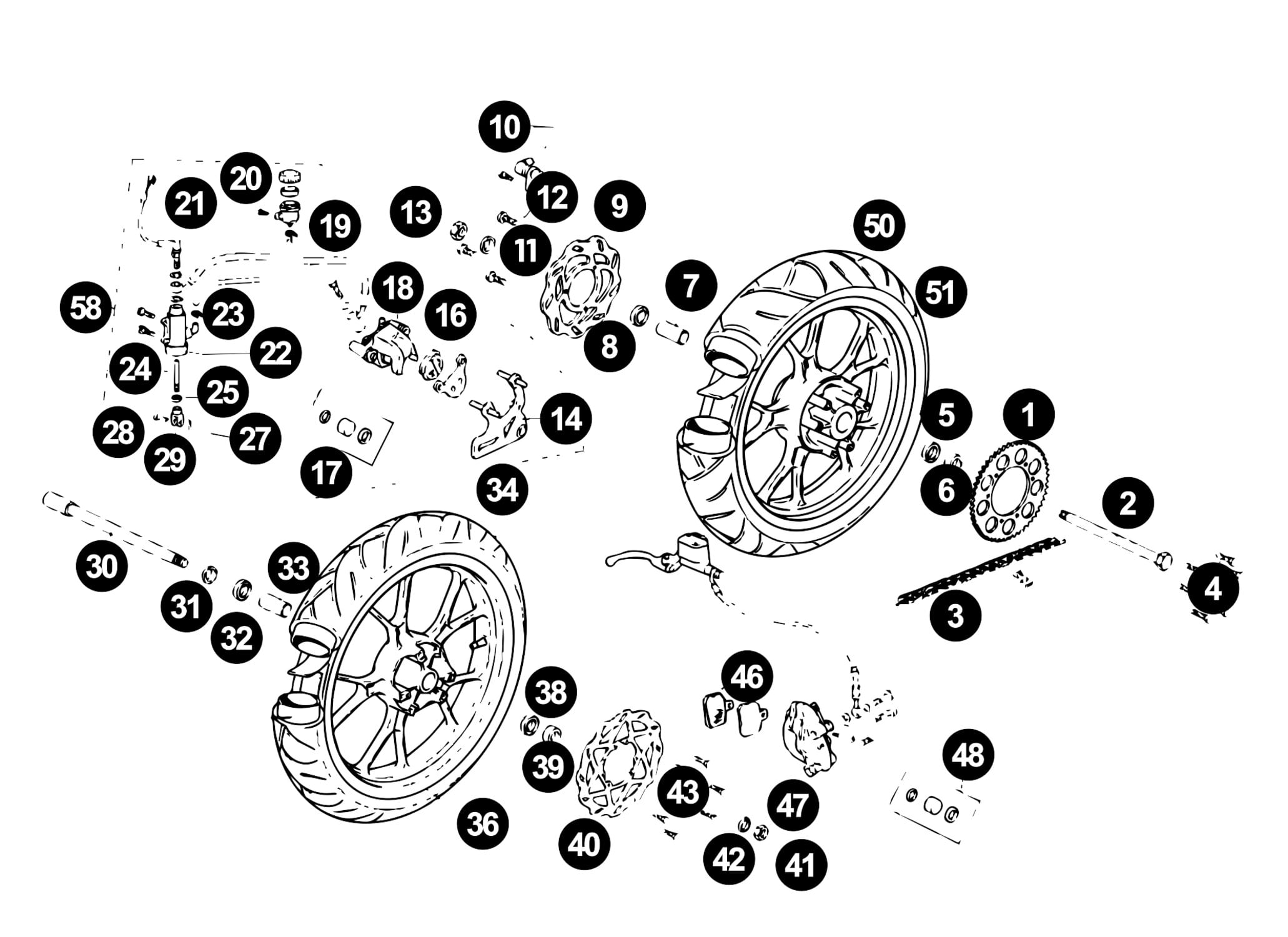 Image of Rieju MRT Ersatzteile Räder / Bremse / Kette PRO SM