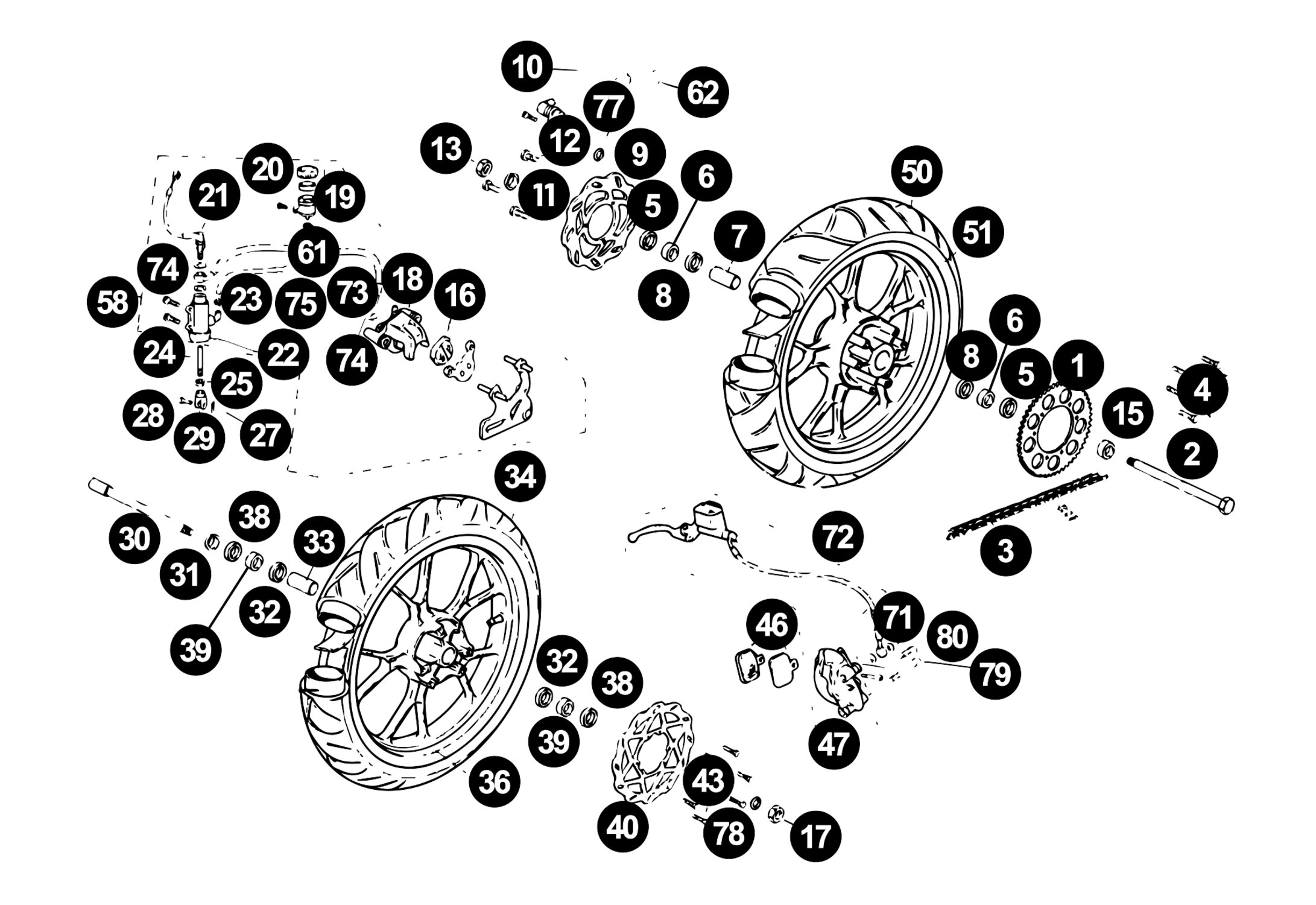 Image of Rieju MRT Ersatzteile Räder / Bremse / Kette PRO SM Euro 4