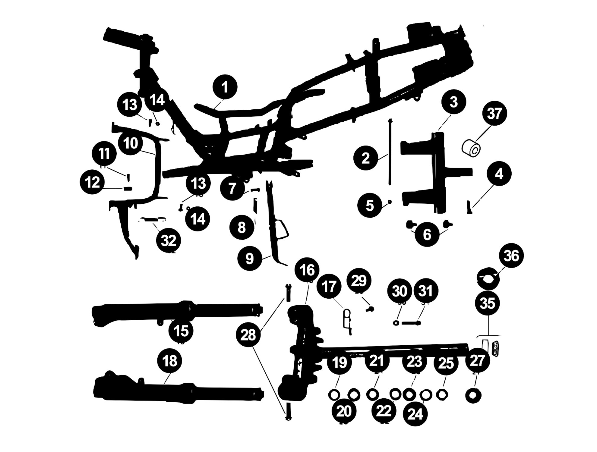Image of Rieju Pacific Ersatzteile Rahmen / Gabel / Ständer
