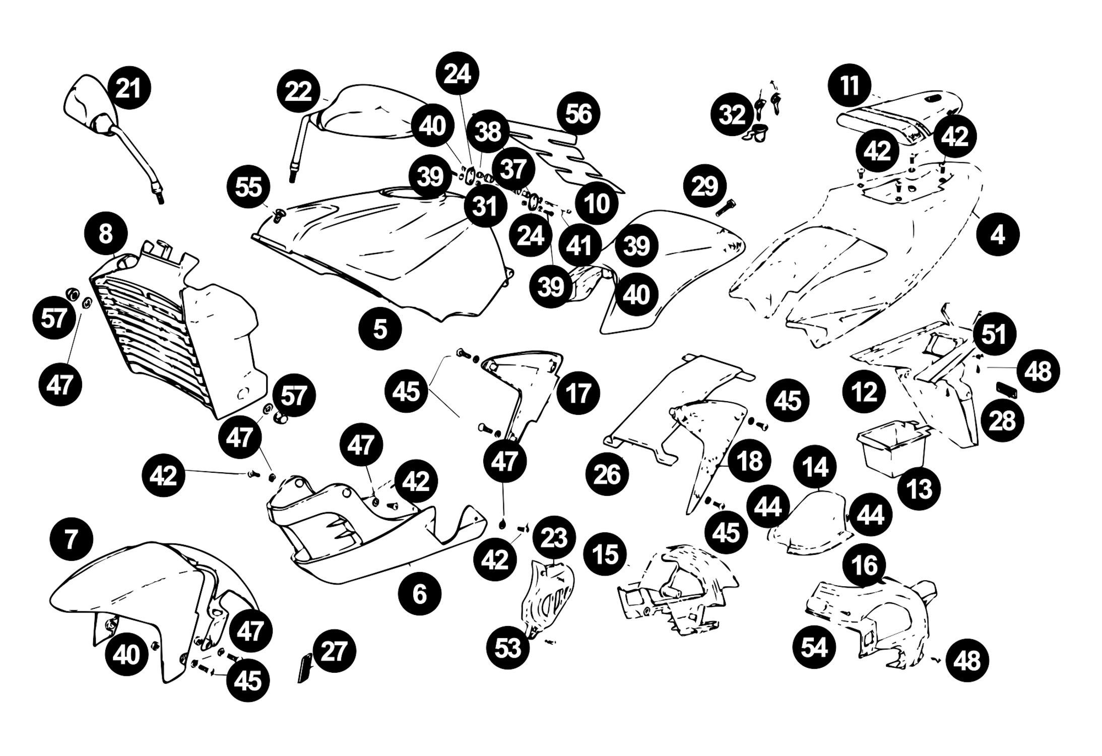 Image of Rieju RS2 Ersatzteile Verkleidung Naked