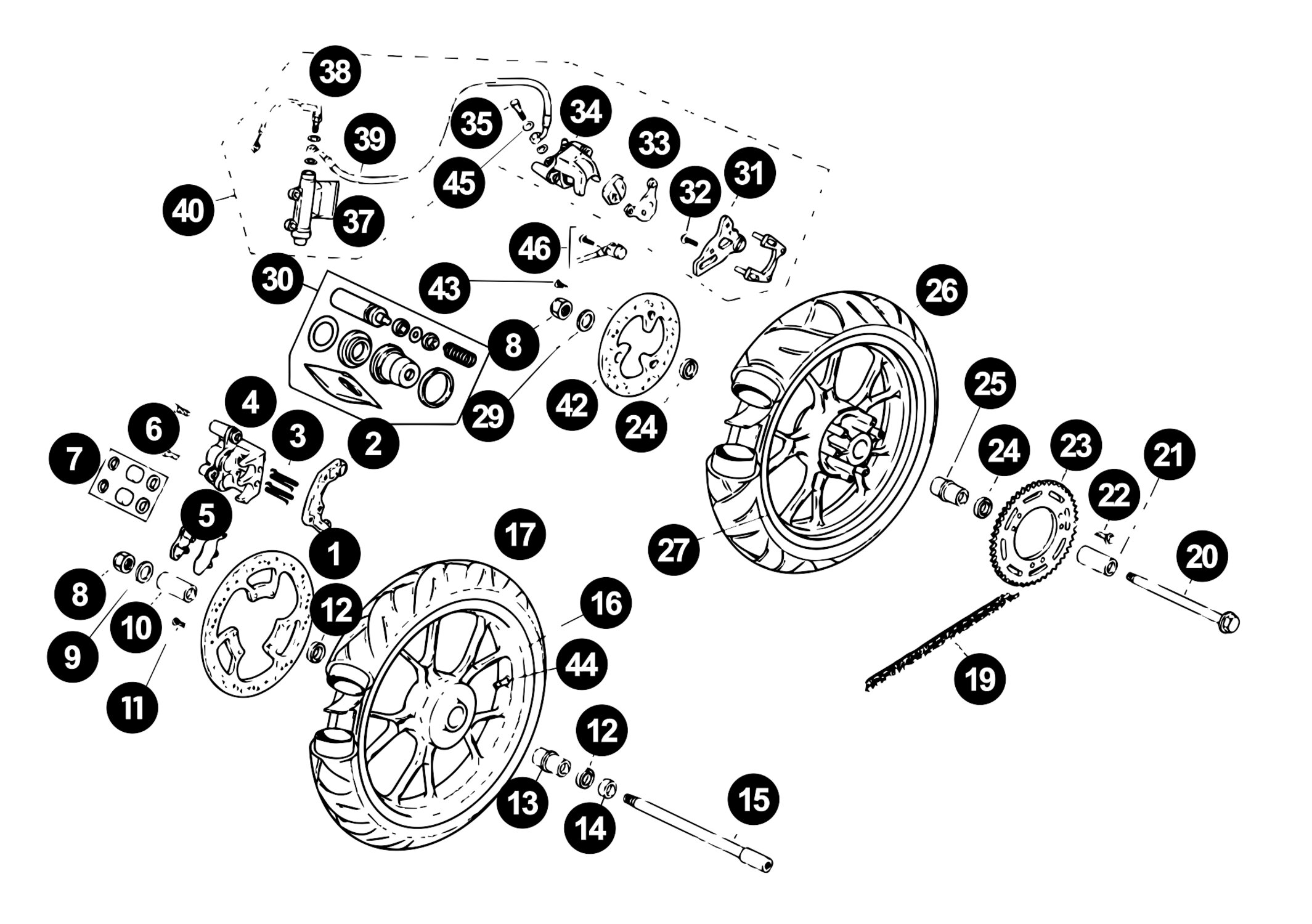 Image of Rieju RS3 Ersatzteile Räder / Bremse / Kette