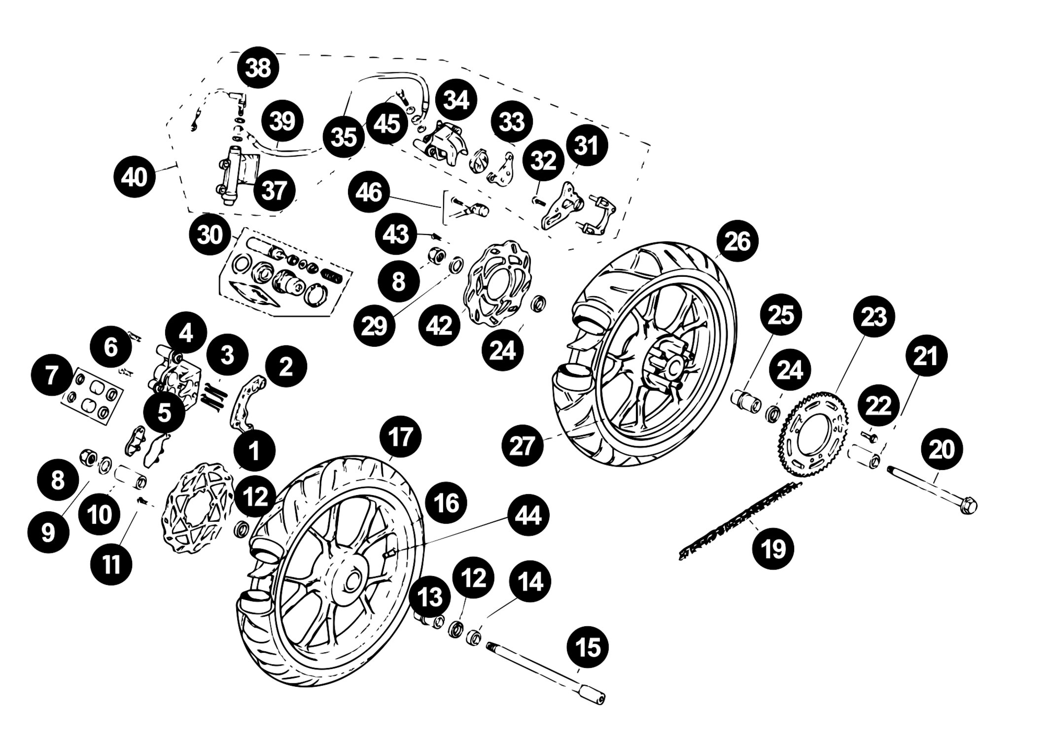 Image of Rieju RS3 Ersatzteile Räder / Bremse / Kette Euro 4