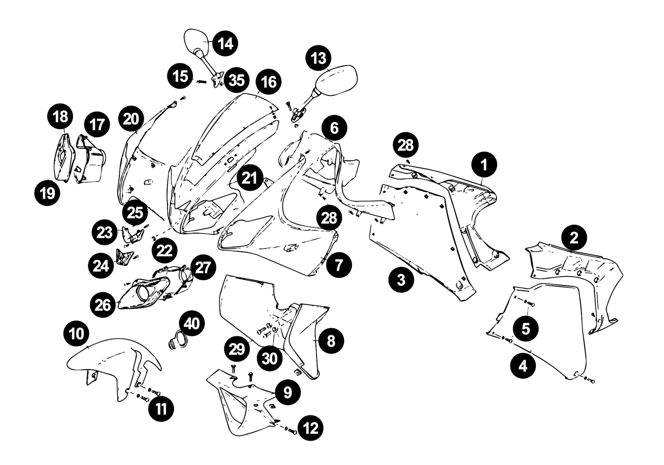 Image of Rieju RS3 Ersatzteile Verkleidung vorn