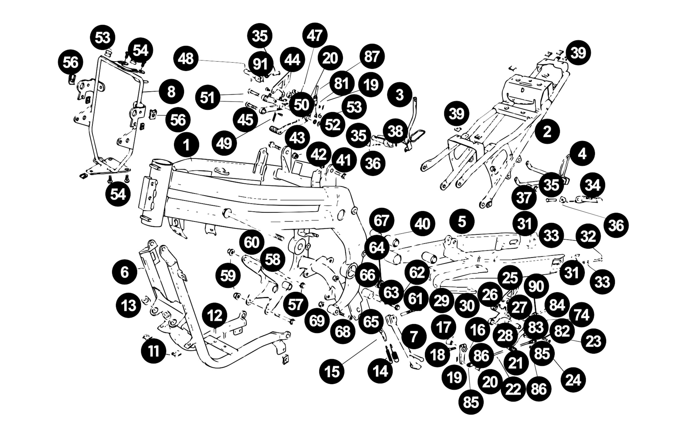 Image of Rieju RS3 Ersatzteile Rahmen Naked Euro 4
