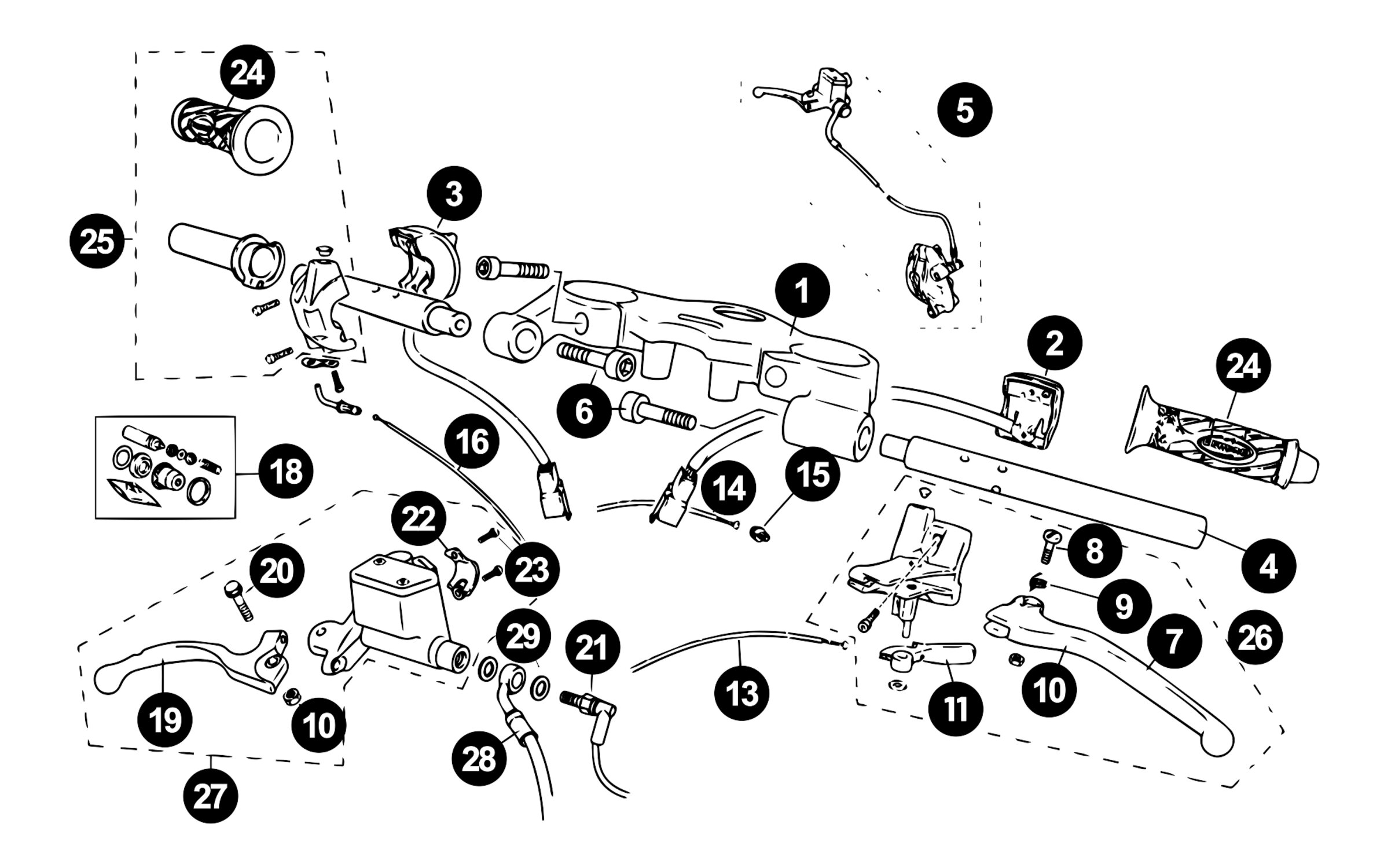 Image of Rieju RS3 Ersatzteile Lenker / Seilzüge / Bremse
