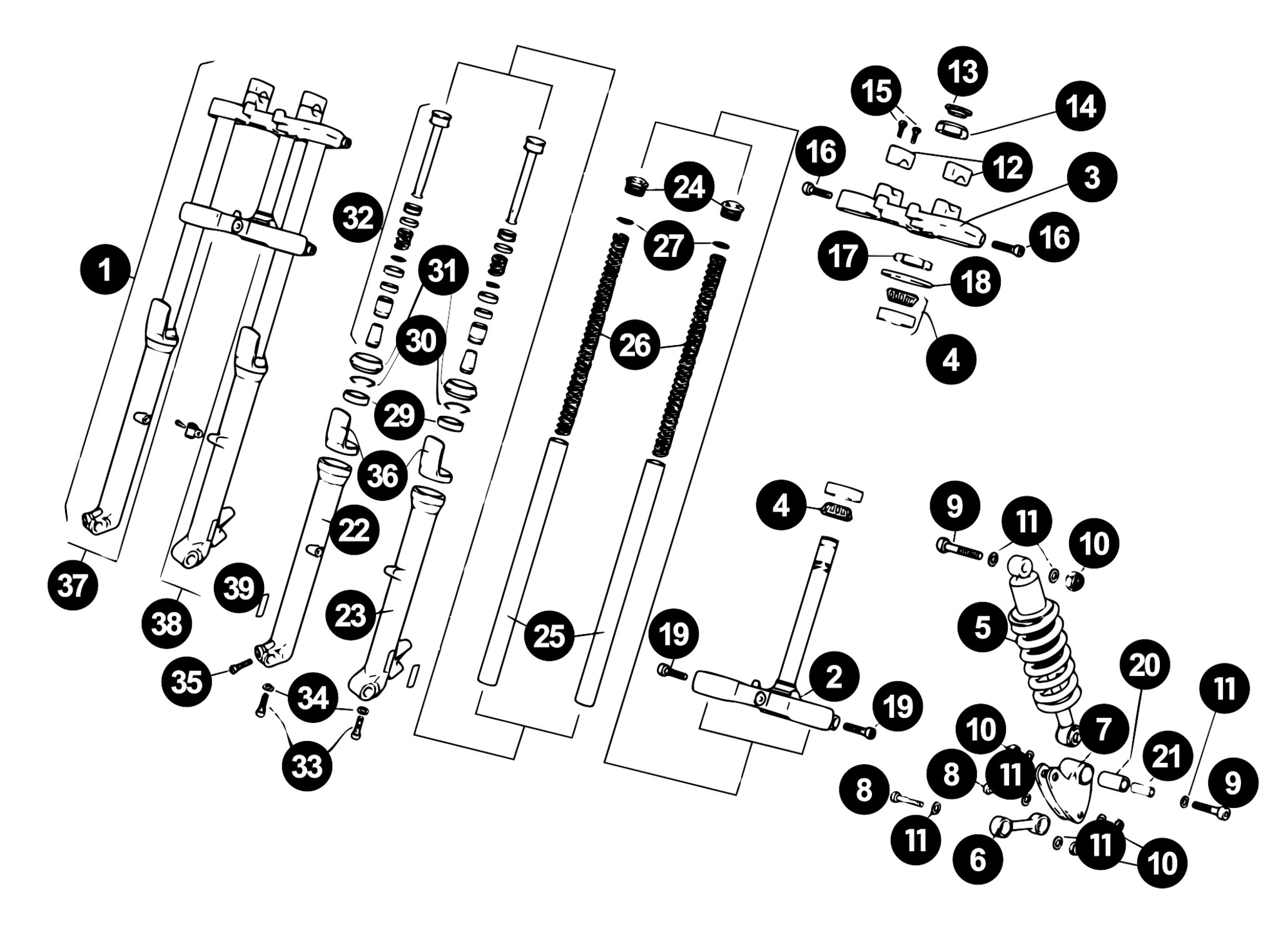 Image of Rieju Tango Ersatzteile Gabel / Stossdämpfer