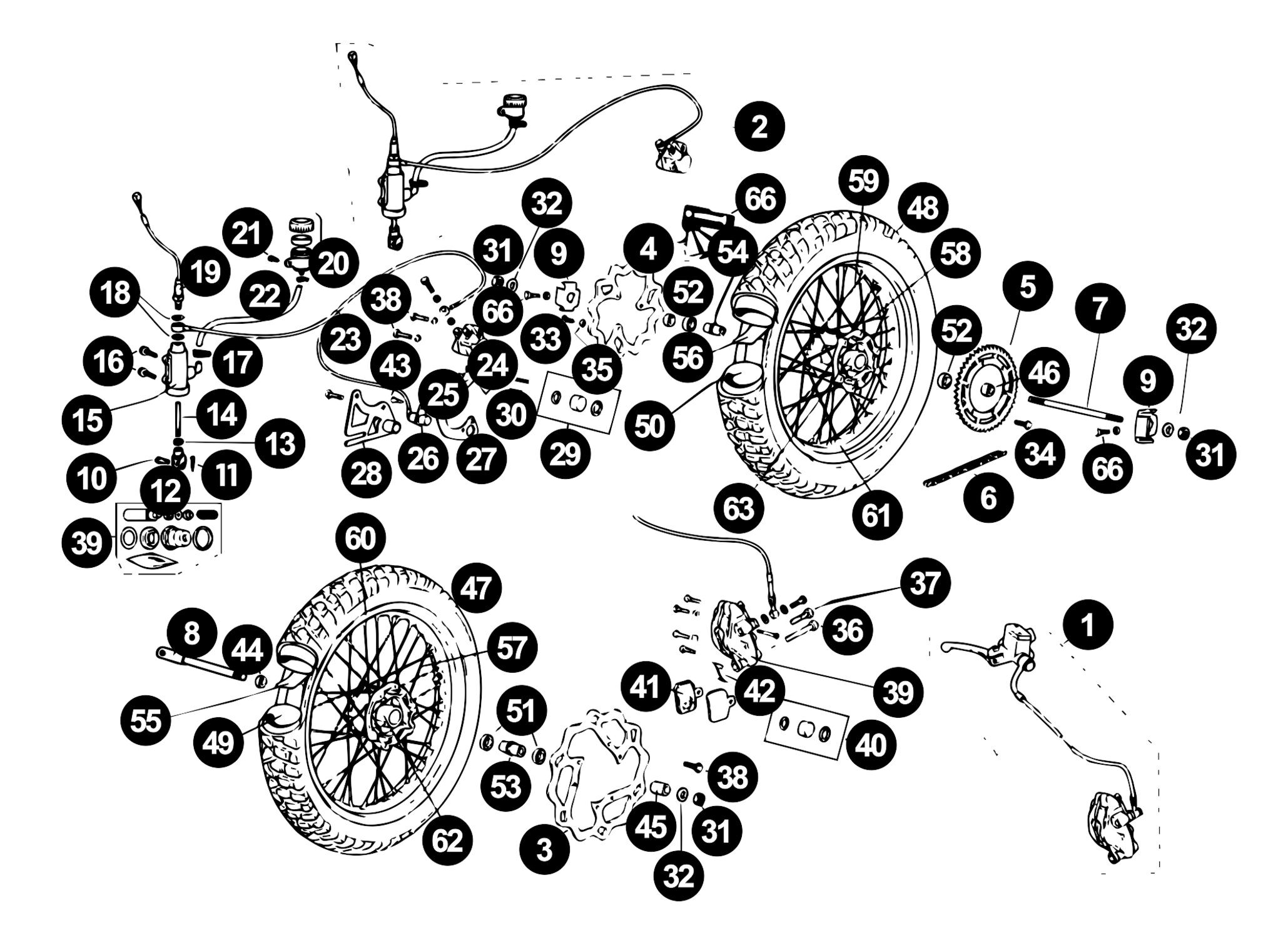Image of Rieju Tango Ersatzteile Speichenräder / Bremse / Kette