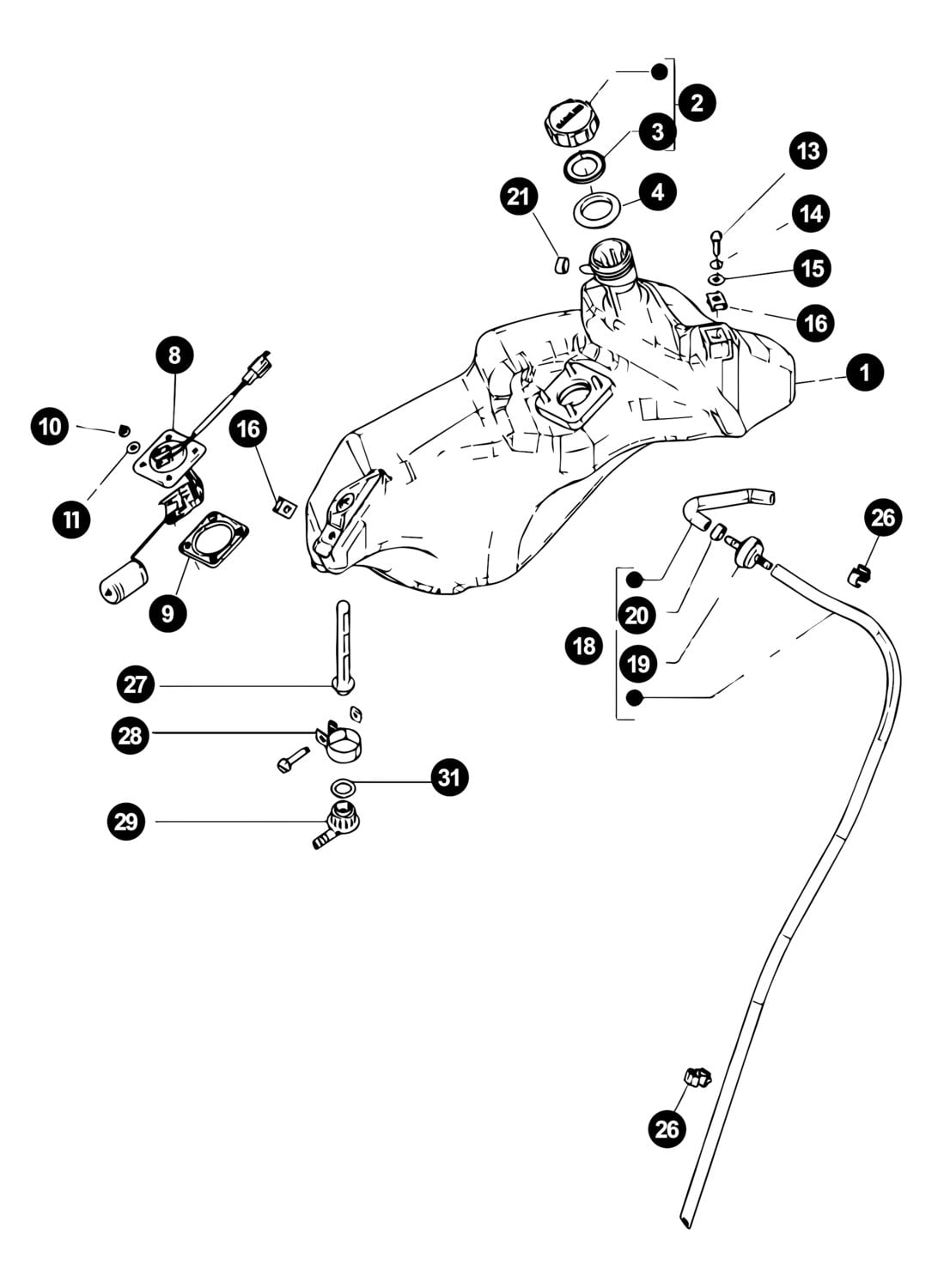 Image of Vespa Primavera 50 Ersatzteile Benzintank